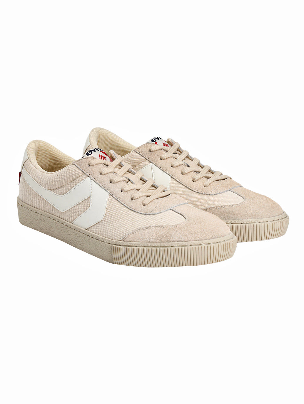 Men's Beige Colorblock Sneakers - Front View
