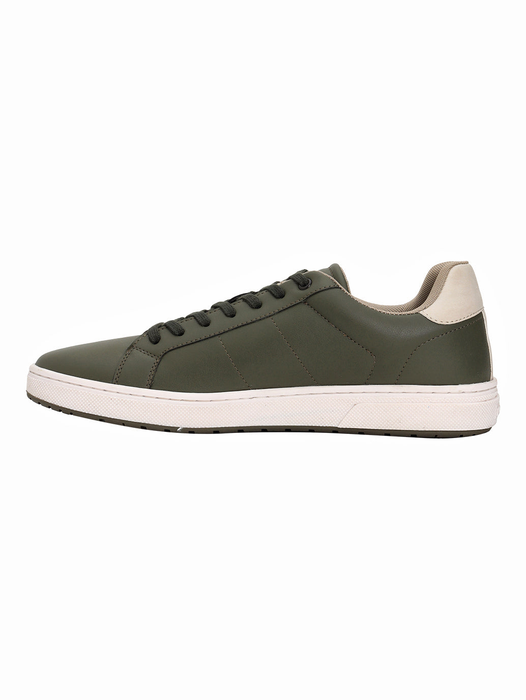Men's Olive Colorblock Sneakers - Side View