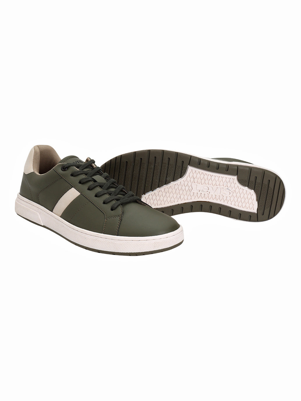 Men's Olive Colorblock Sneakers - Top View