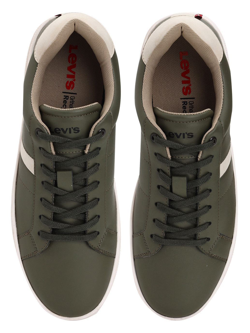Men's Olive Colorblock Sneakers - FrontSet View