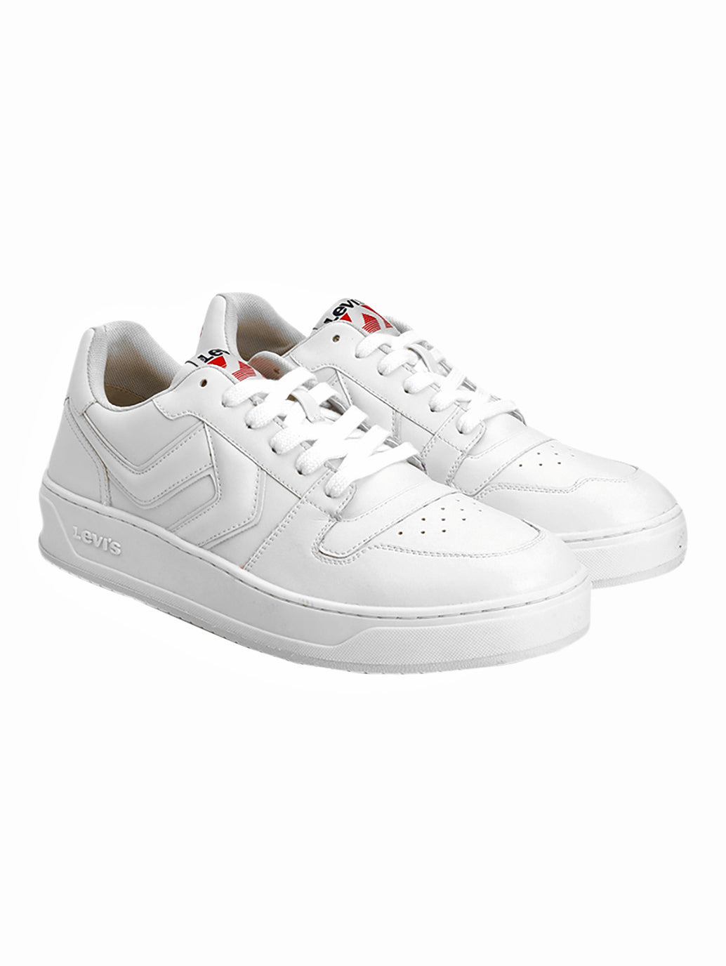 Men's White Solid Sneakers - Front View