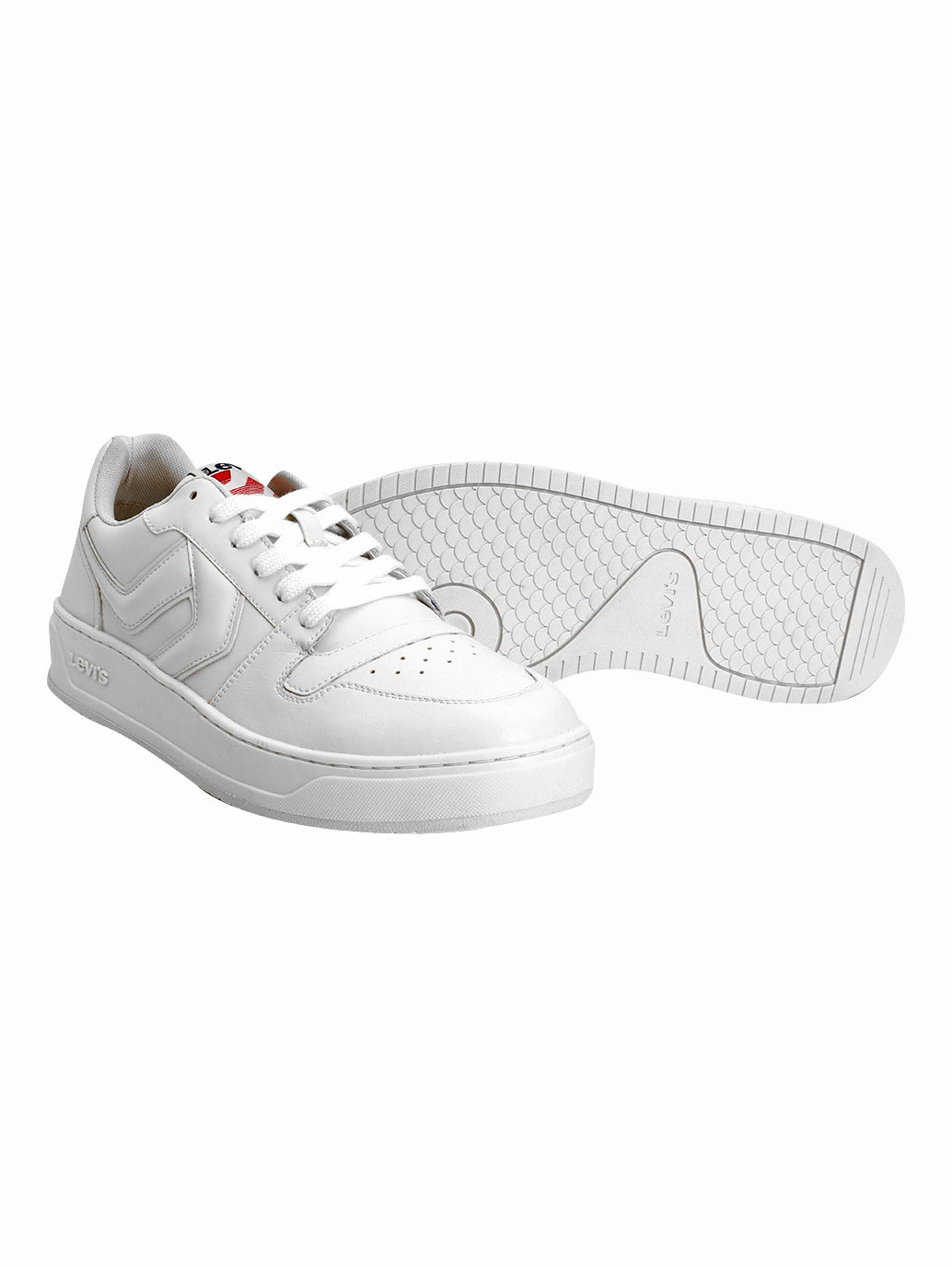 Men's White Solid Sneakers - Top View