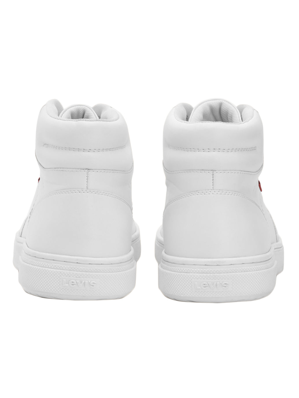 Men's White Solid Boots - Back View