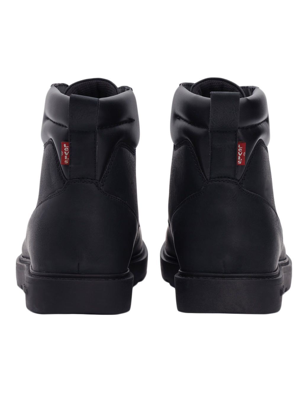 Men's Black Solid Boots - Back View