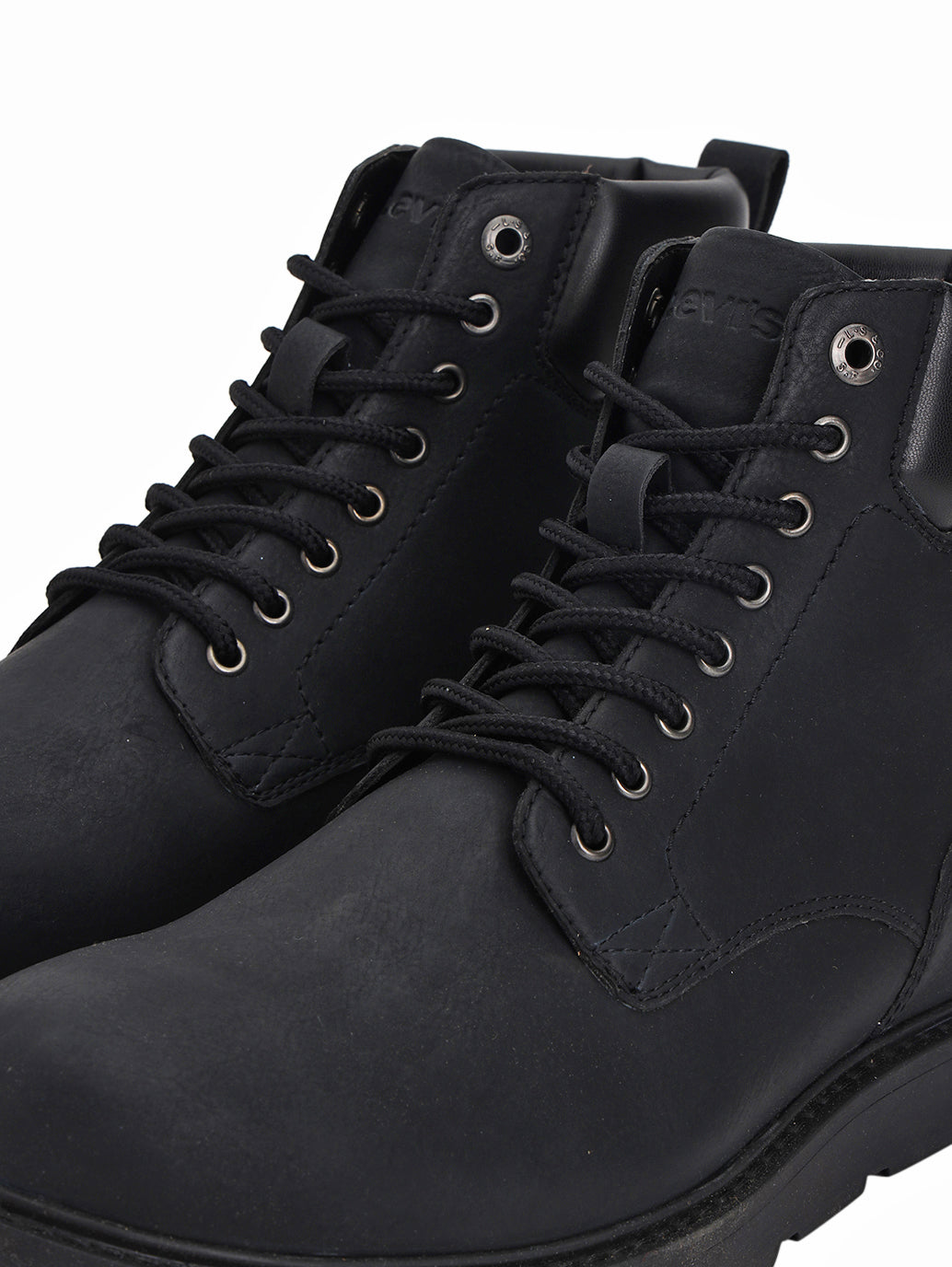 Men's Black Solid Boots - Detail View