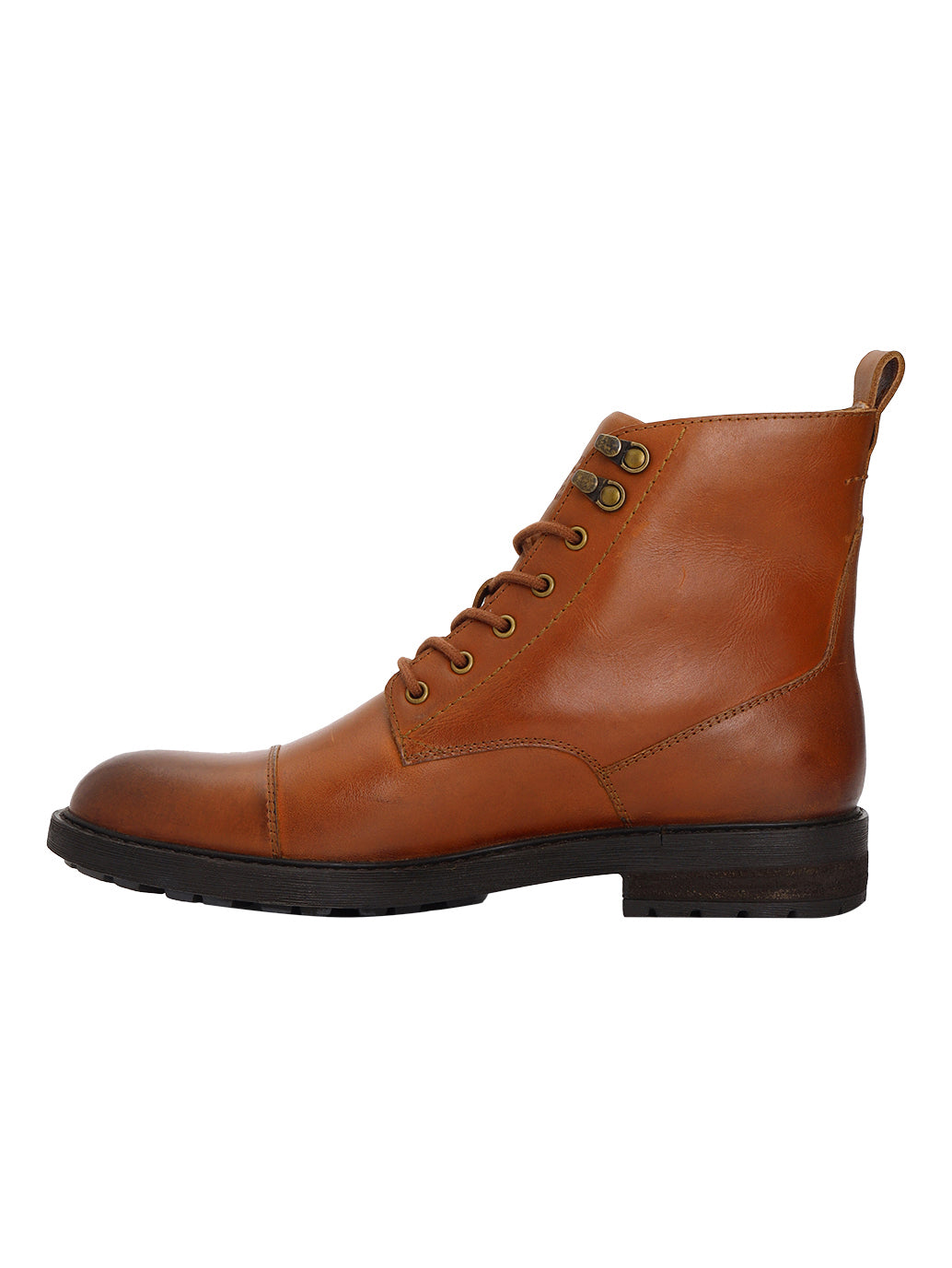 Men's Brown Solid Boots - Side View