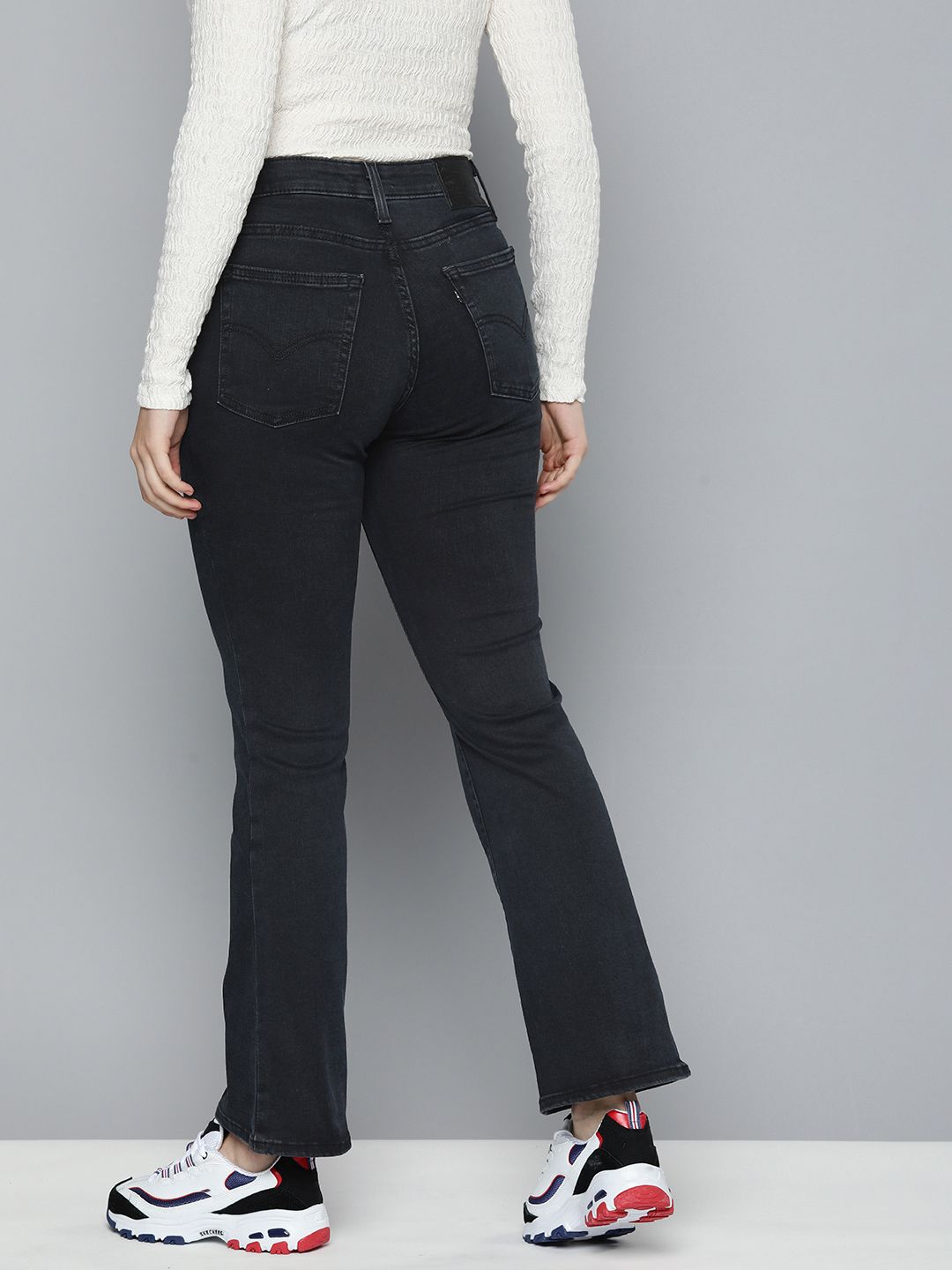 Women's 725 Grey Flared Fit High Rise Jeans - 98dbada8d20aa60157d6faf664ed6ef6 View