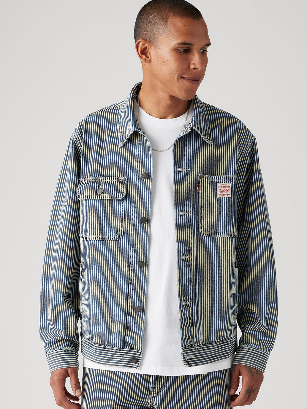 Men's Striped Blue Shacket - 9cb04b07f887fda013560e146b02b4ea View