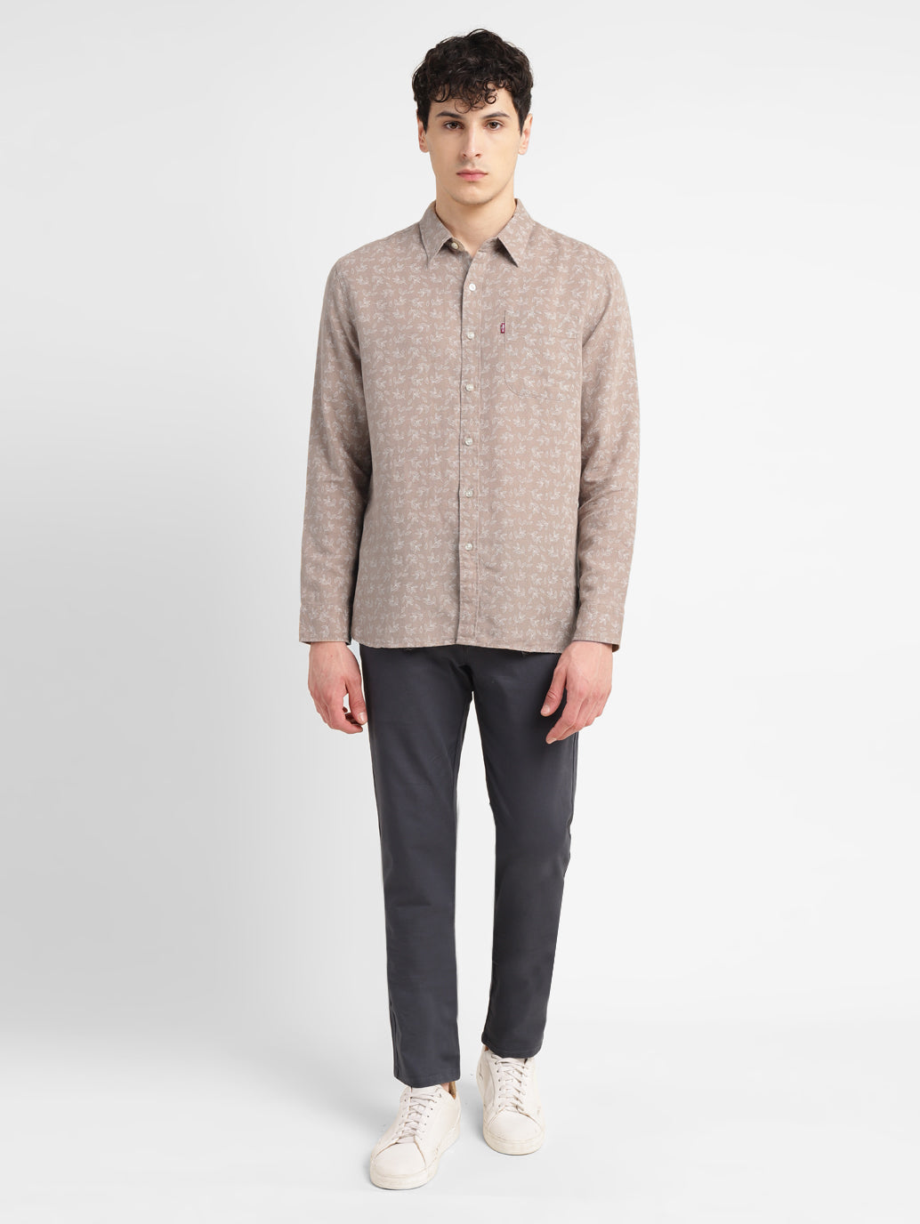 Men's Printed Spread Collar Shirt - fa19fc24-4e05-4f42-8c00-494dcf9f8a0c View