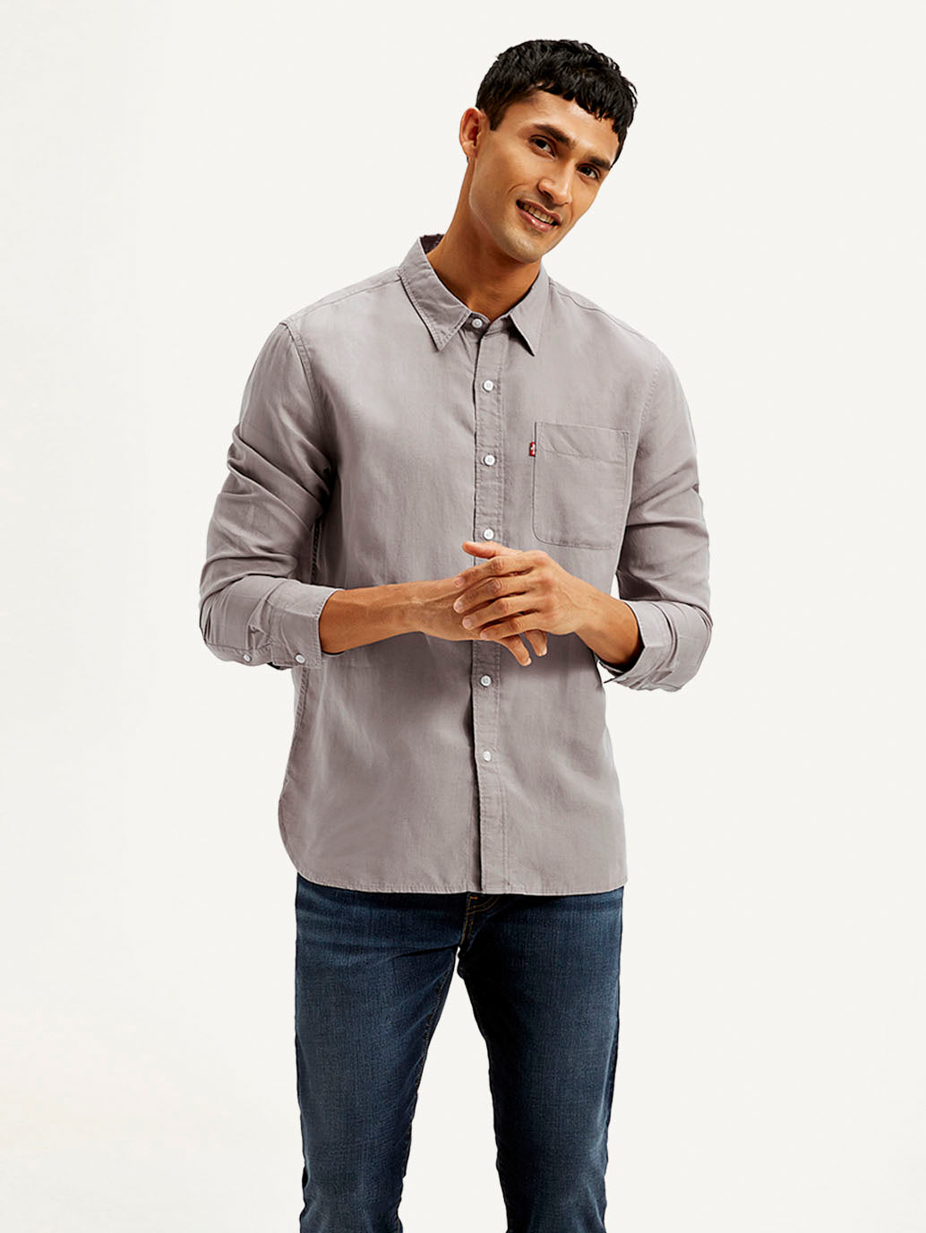 Men's Solid Slim Fit Linen Shirt - Styleshot View