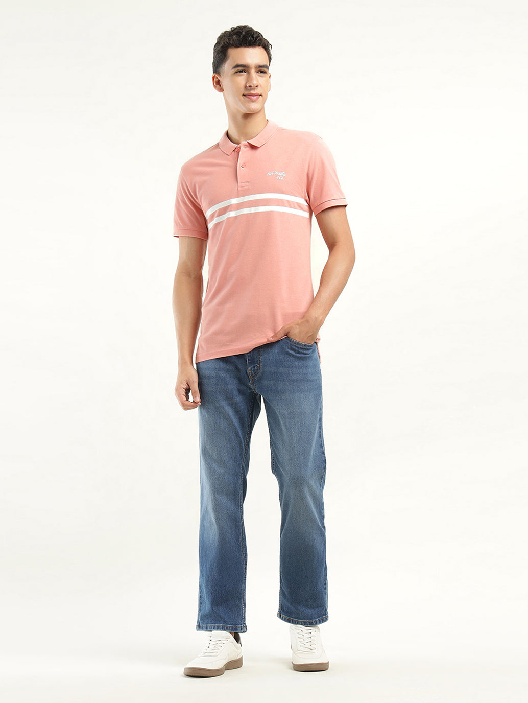 Men's Solid Polo T-Shirt - ModelFront View