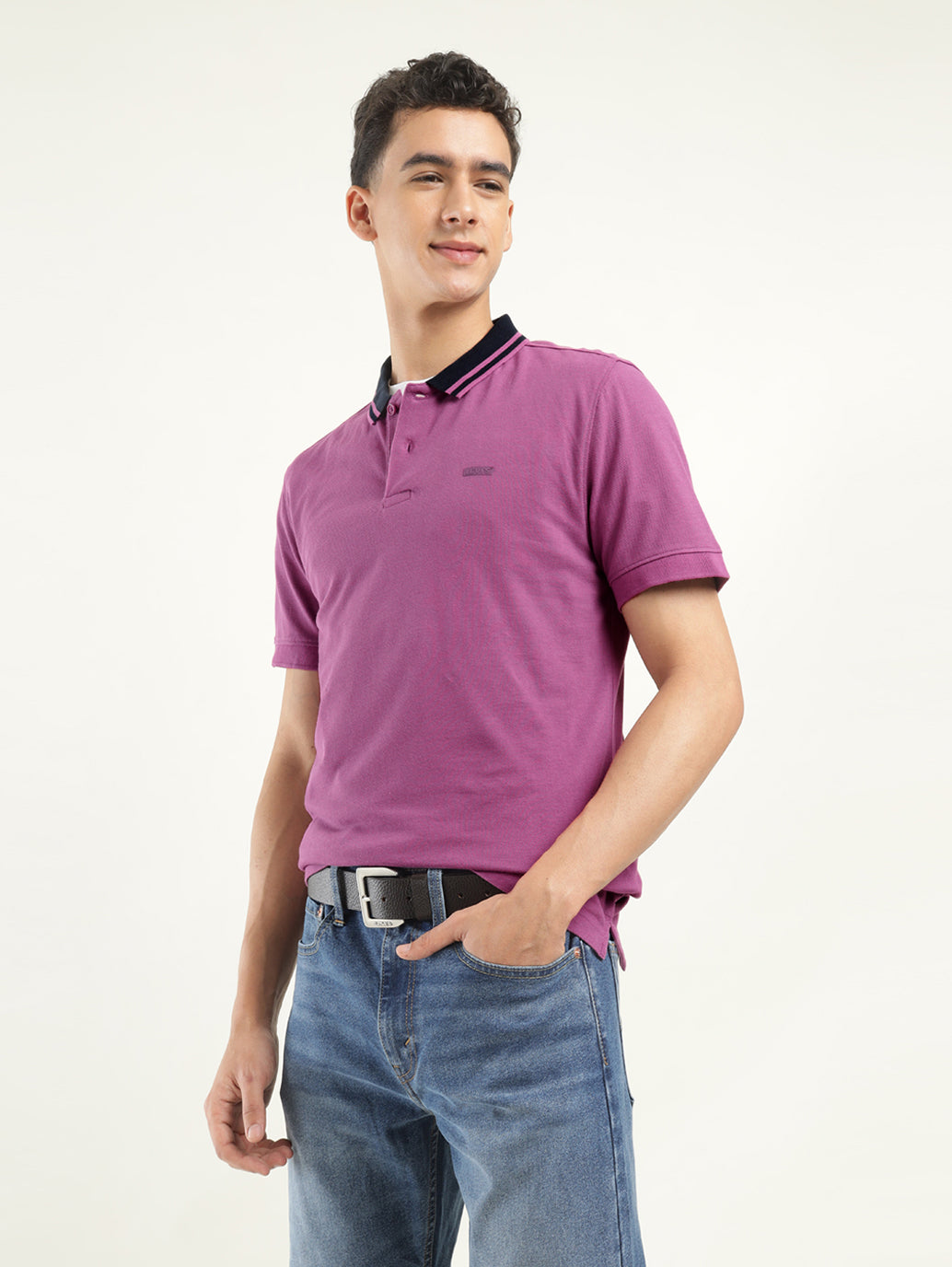 Men's Solid Polo T-Shirt - Styleshot View