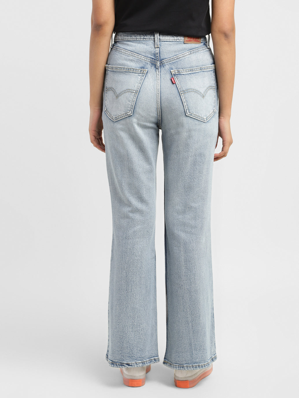 Women's 70s Blue Flared Fit High Rise Jeans - 7ace19ef-388d-47ee-944d-ec191805b8b8 View