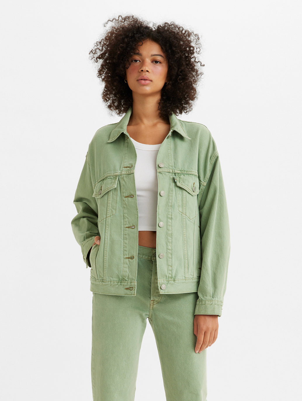 Women's Solid Spread Collar Denim Jacket - 2b607124-ba3e-48fc-9226-beaf395c7a1a View