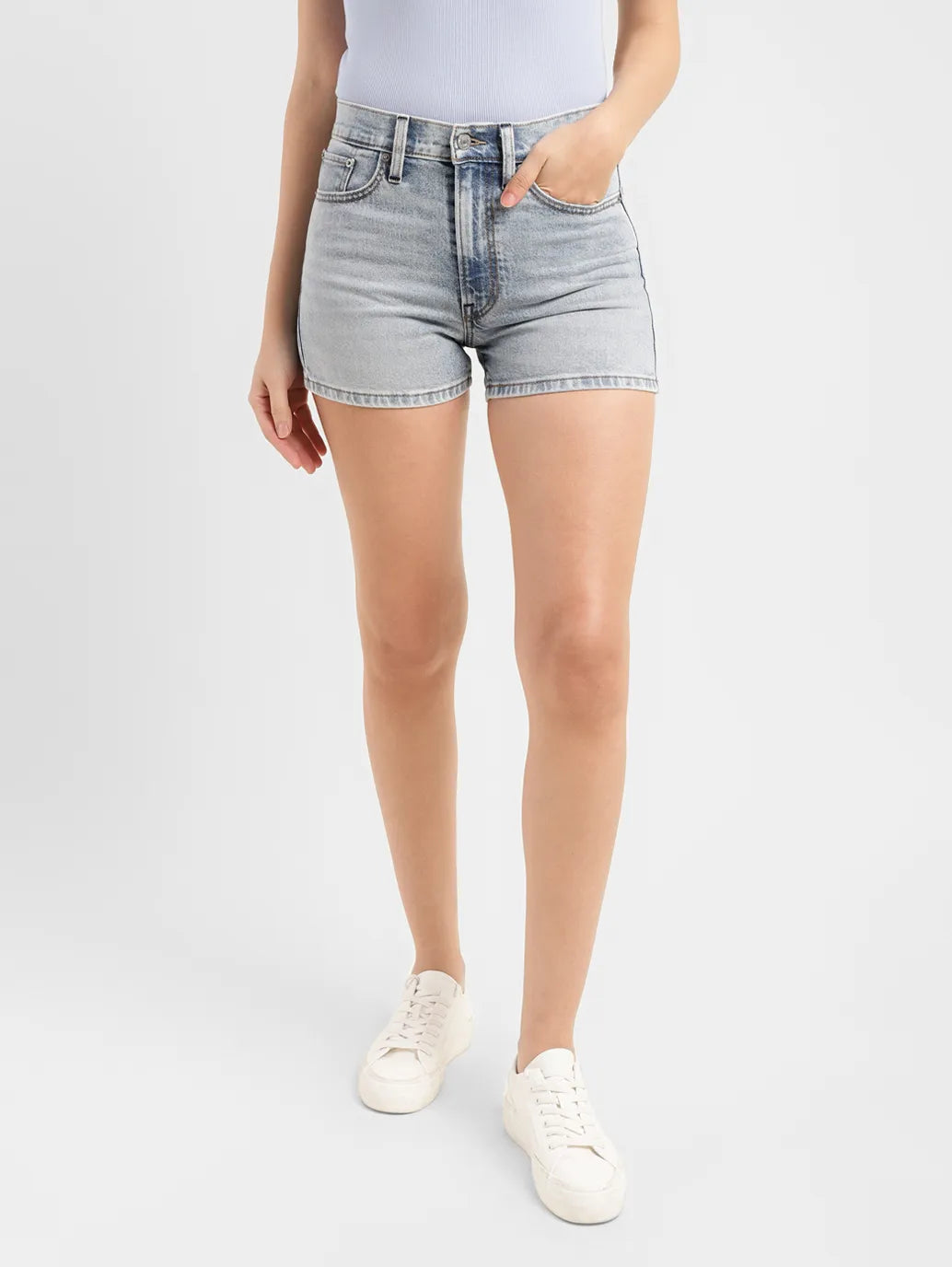 Women's High Rise Blue Regular Fit Denim Shorts - d532e745-a1e3-4d8c-8c43-9682cc2d622e View
