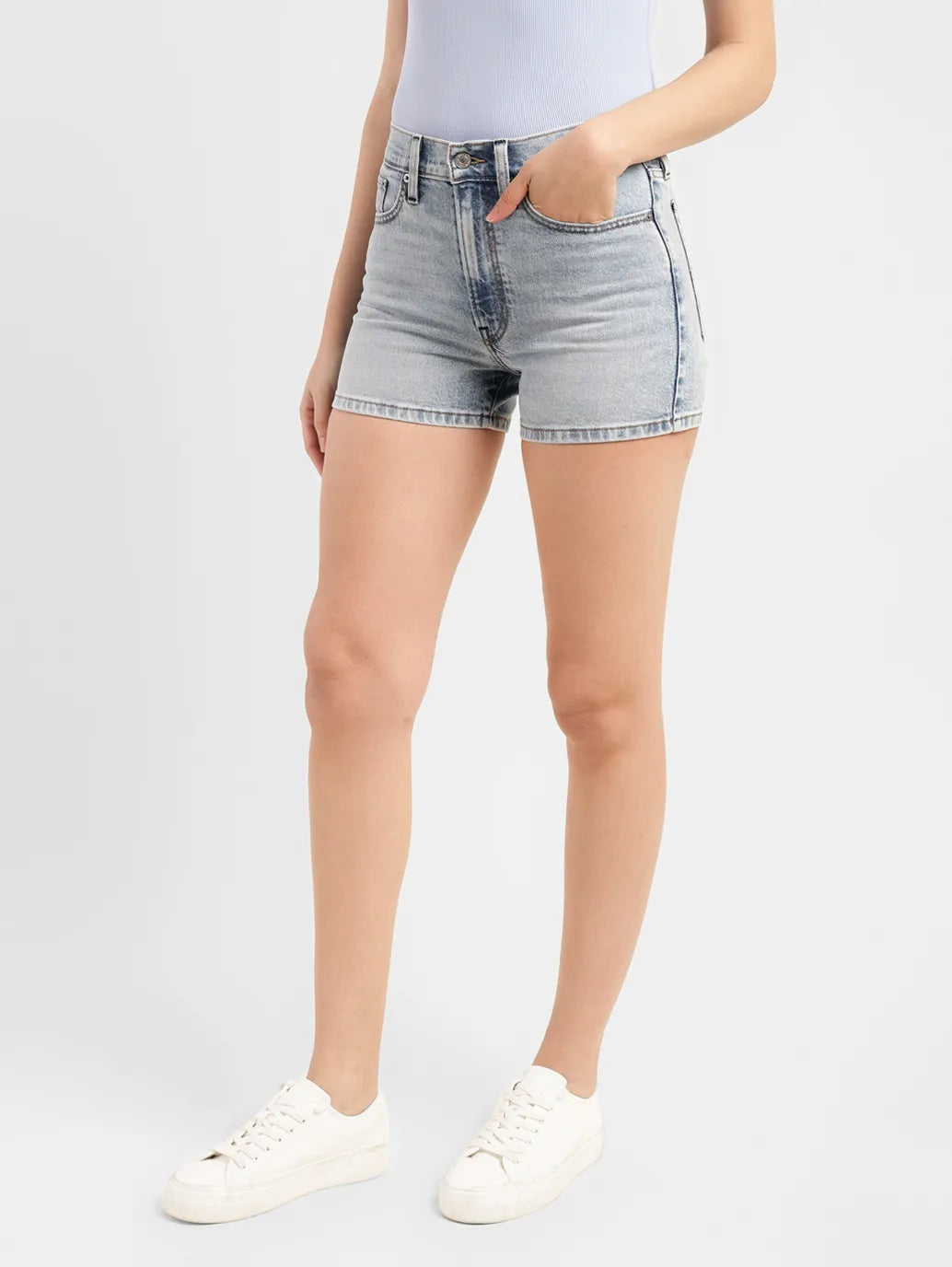 Women's High Rise Blue Regular Fit Denim Shorts - e082447b-f186-42f1-bda1-efa9913da2d0 View
