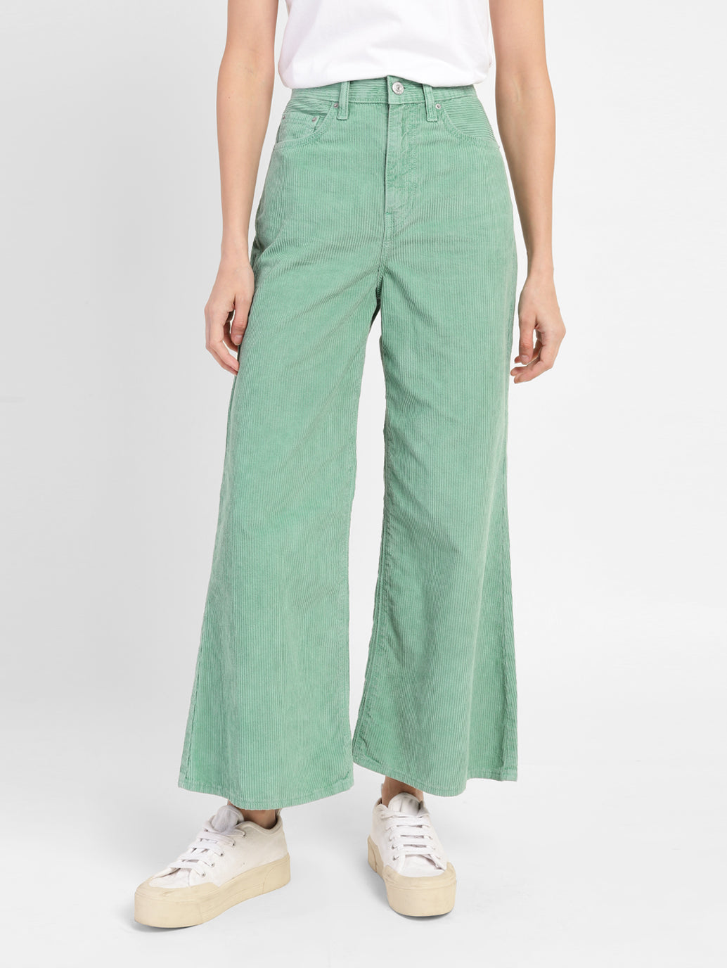 Women's Green Loose Fit High Rise Jeans - 1917f196-adde-4c67-a0a9-c98207985cef View