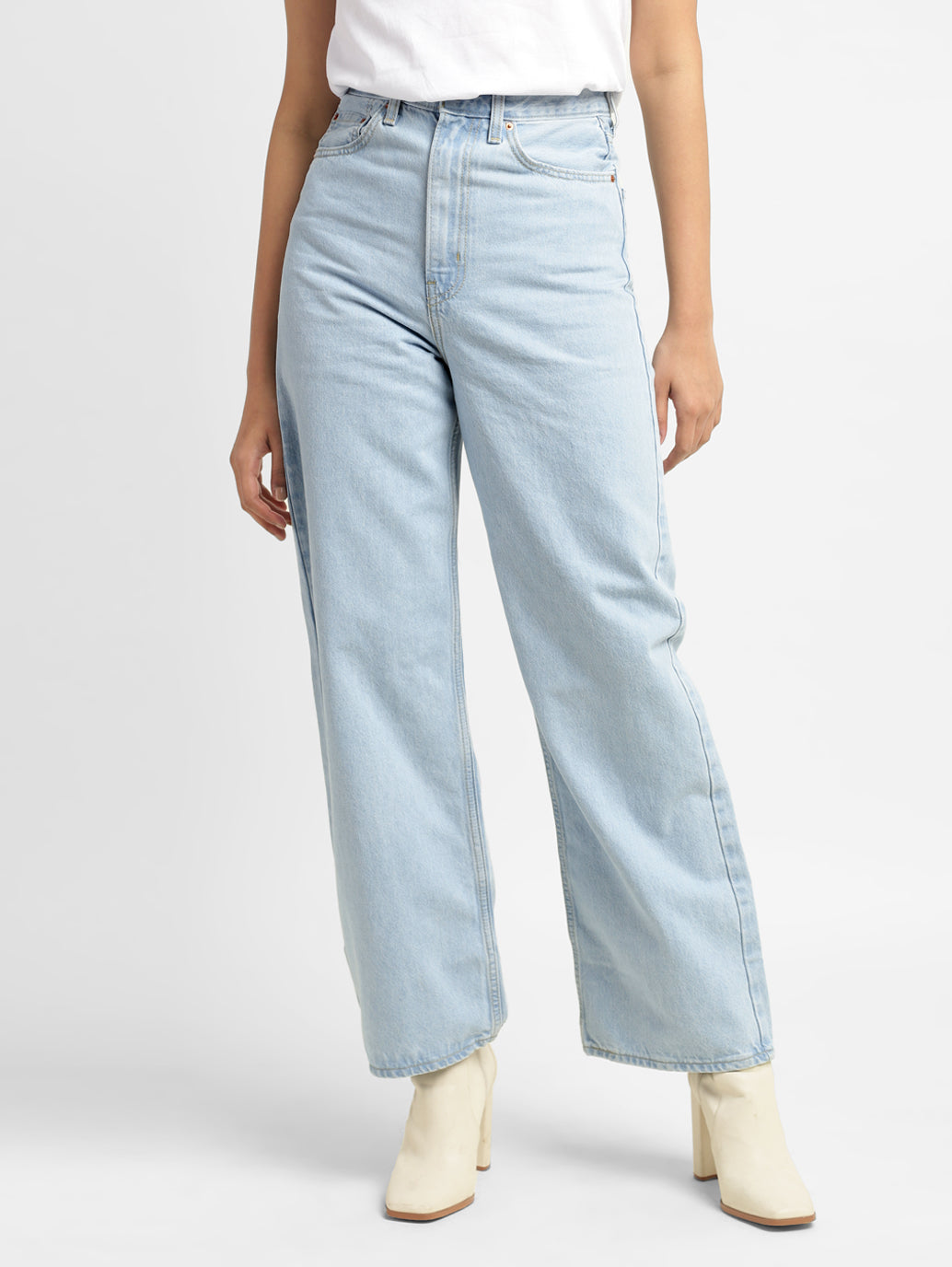 Women's Blue Loose Fit High Rise Jeans - 8f00c7f9-a1f8-47ff-9153-5a90e84e9112 View