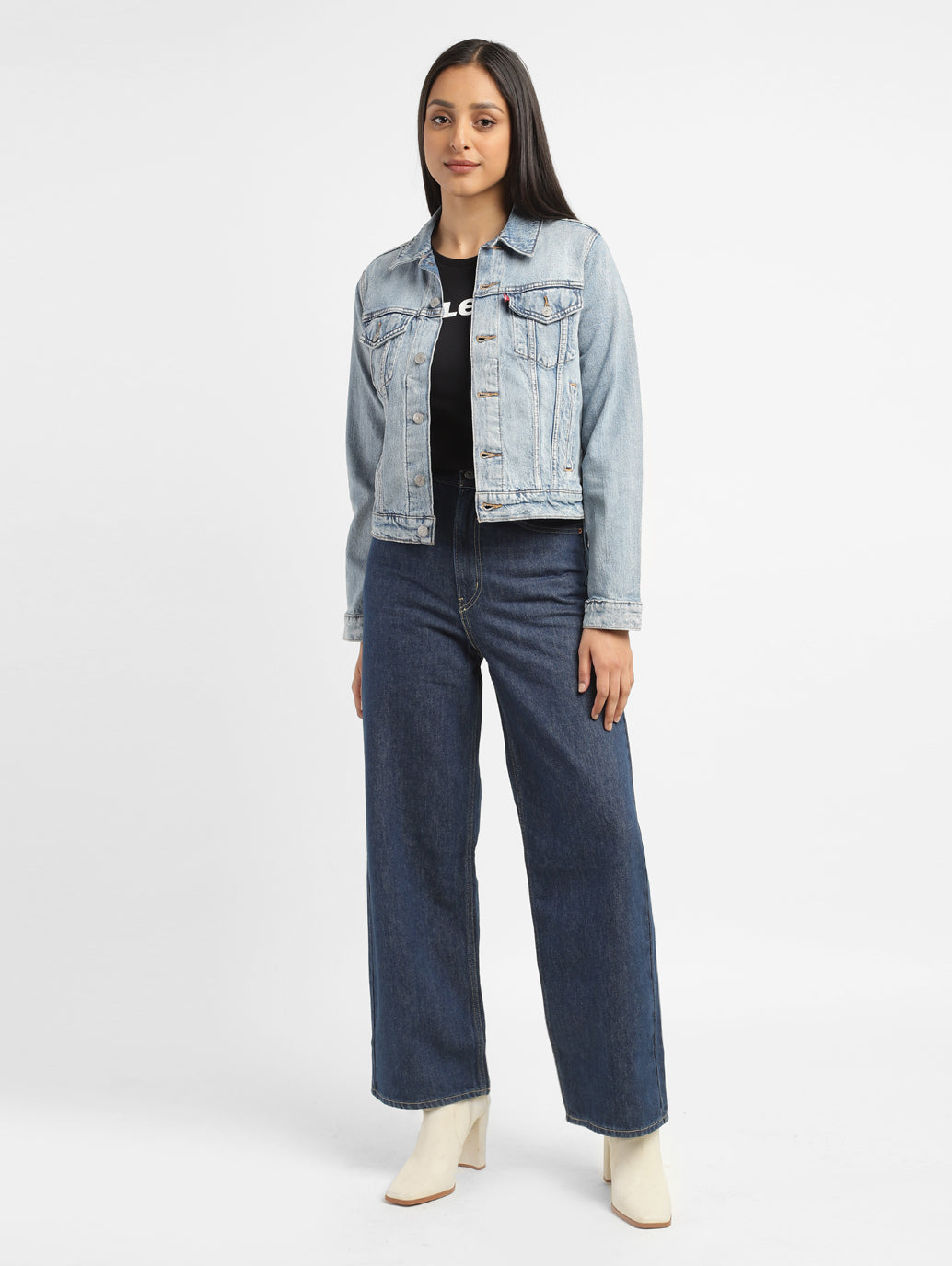 Women's Blue Loose Fit High Rise Jeans - 3a373a11-85da-4075-81df-d40885491a52 View