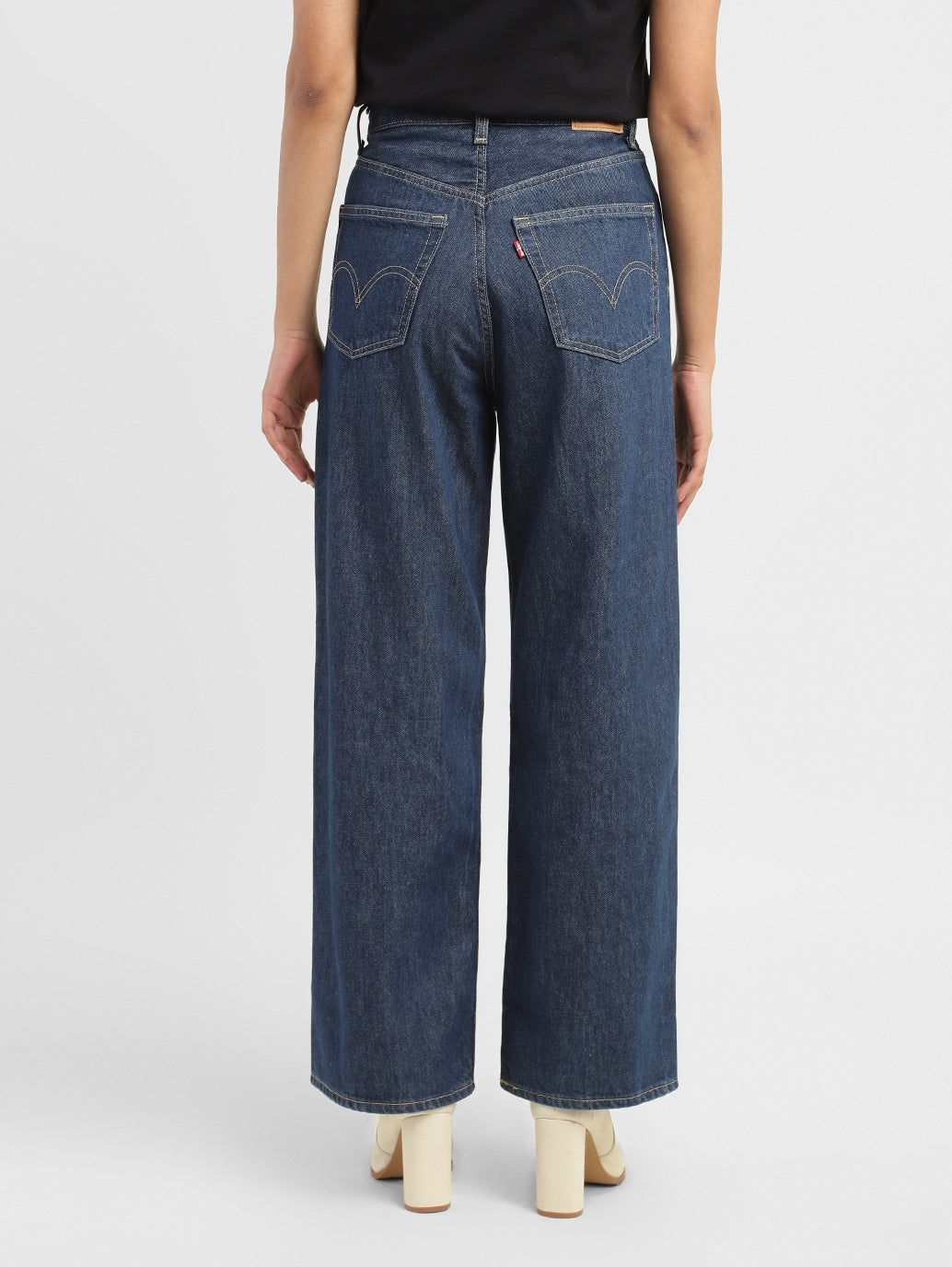 Women's Blue Loose Fit High Rise Jeans - cef07589-3d1c-488d-93ad-2996174925b4 View