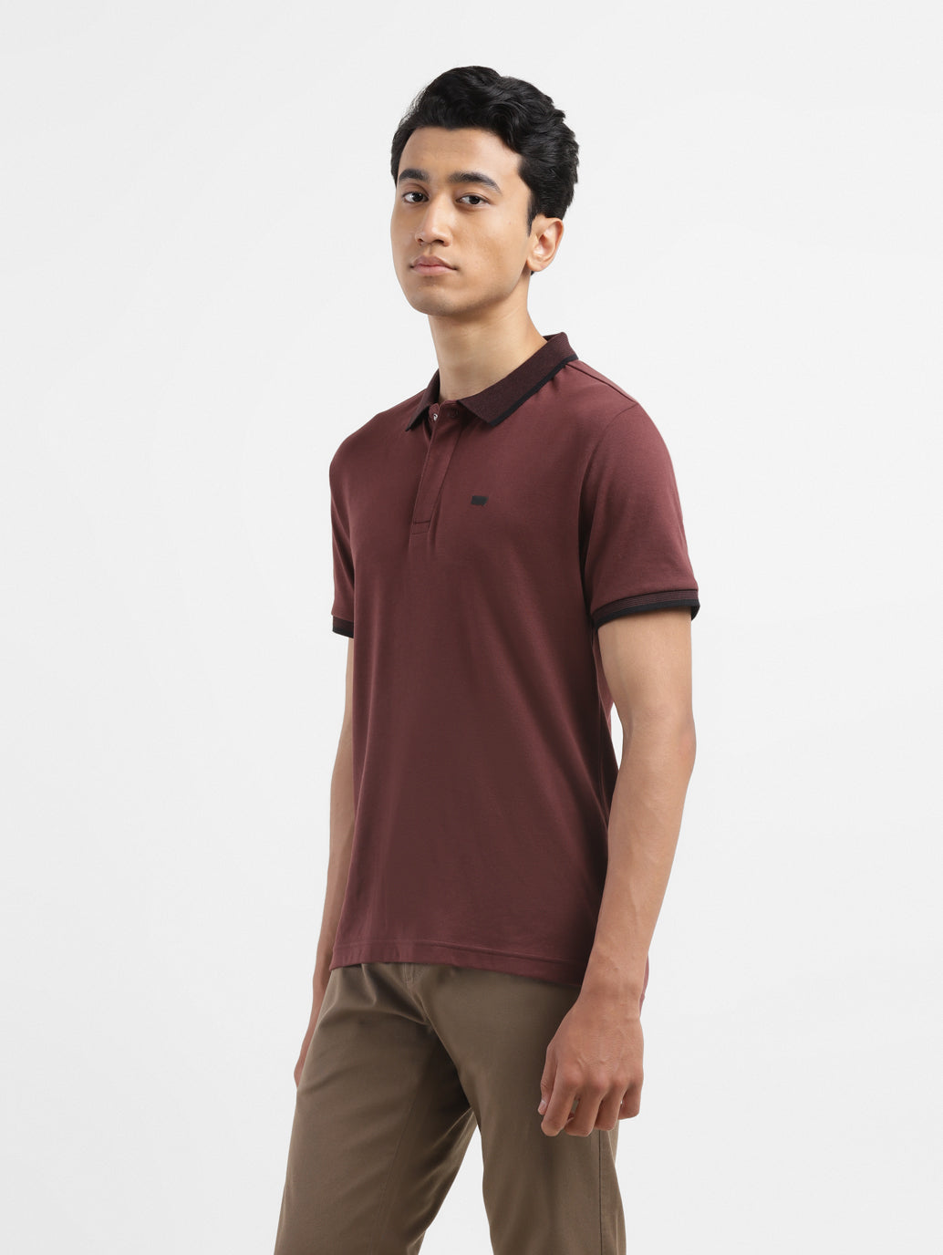 Men's Solid Polo Collar T-shirt - e4e92057-0b57-470a-a22c-7e7cb883c482 View