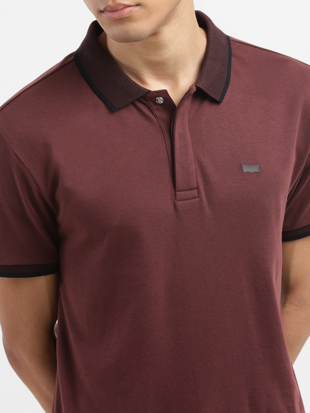 Men's Solid Polo Collar T-shirt - bbc3a196-273f-4092-8f33-aa2d89a71236 View