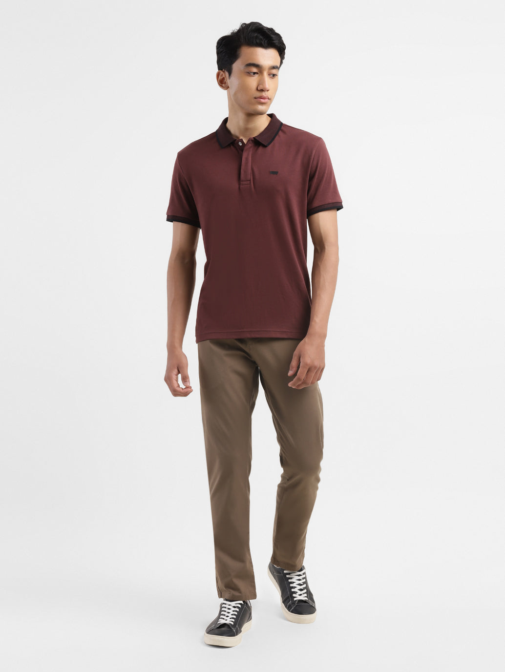 Men's Solid Polo Collar T-shirt - fae8782c-1828-4153-9690-dbf0b6de6426 View