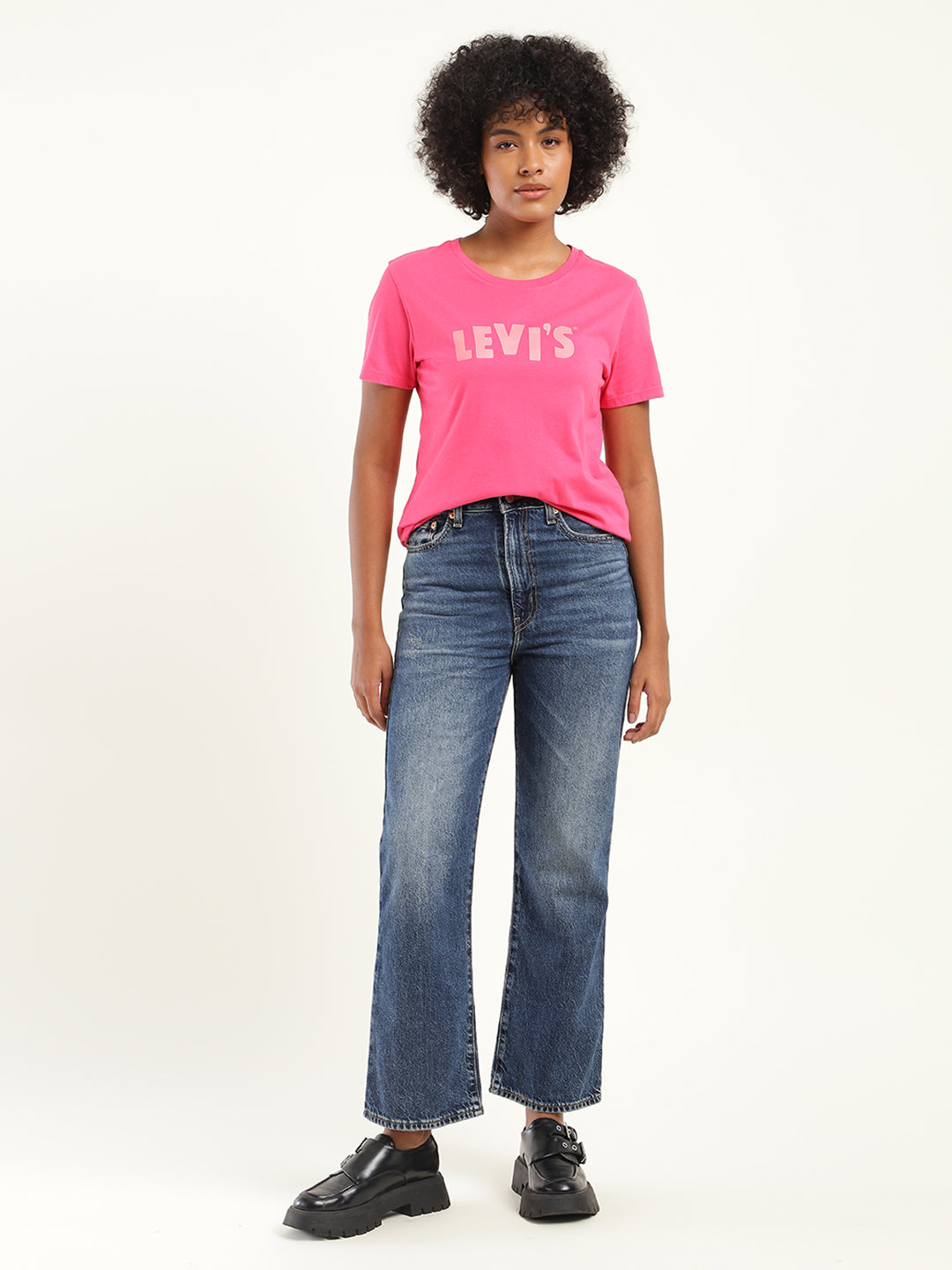 Women's Blue Bootcut Fit High Rise Jeans - 678b849a-32a8-46ba-a1b3-5a25ad5a2e09 View
