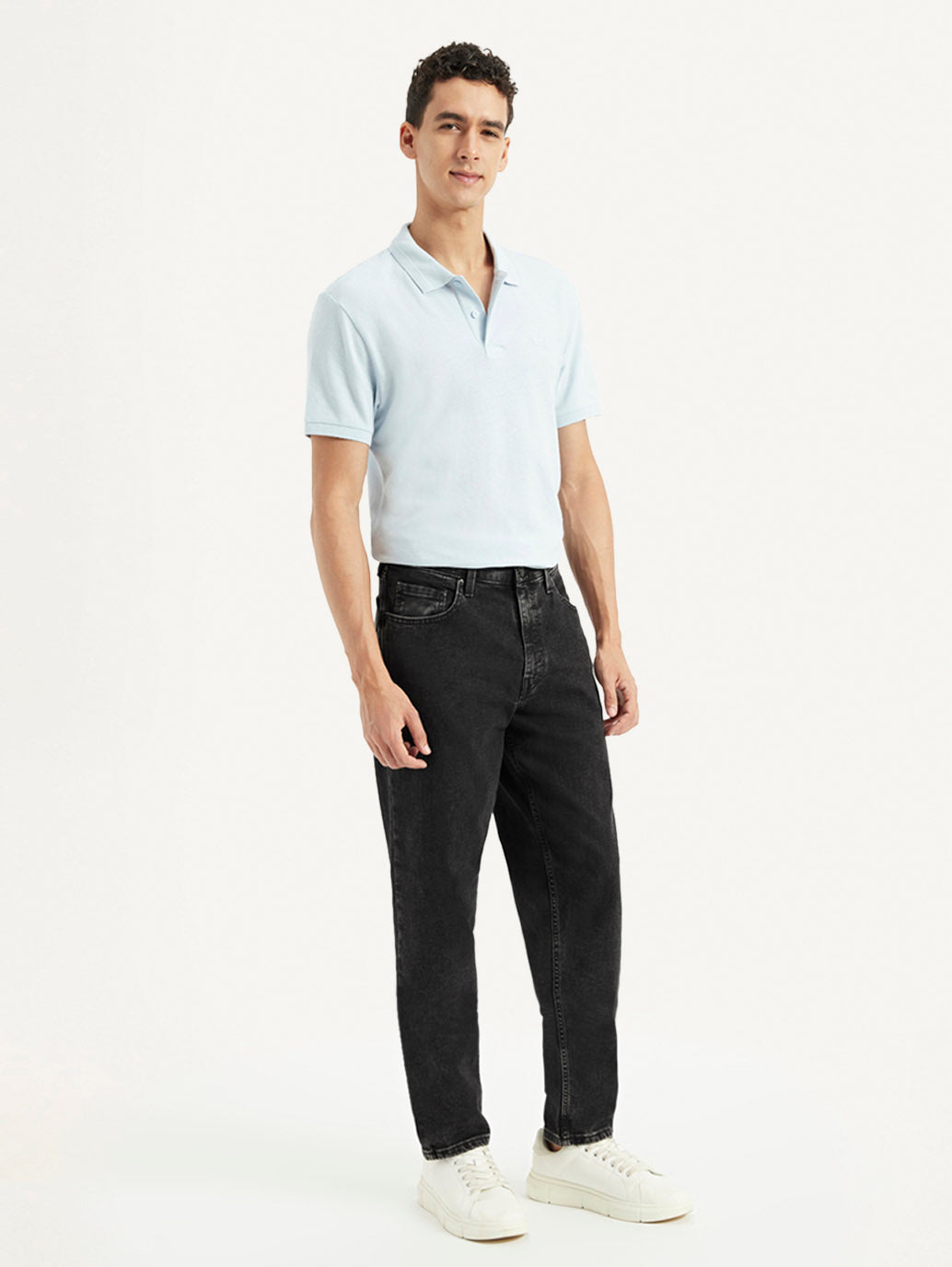 Men's 550'92 Dark Grey Loose Fit Mid Rise Jeans - Side View