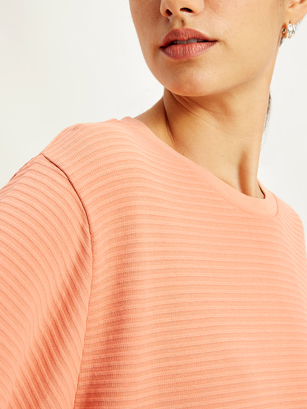Women's Textured Relaxed Fit T-Shirt - dc571b07-dd61-4de9-9eba-57e6c9b5ea49 View