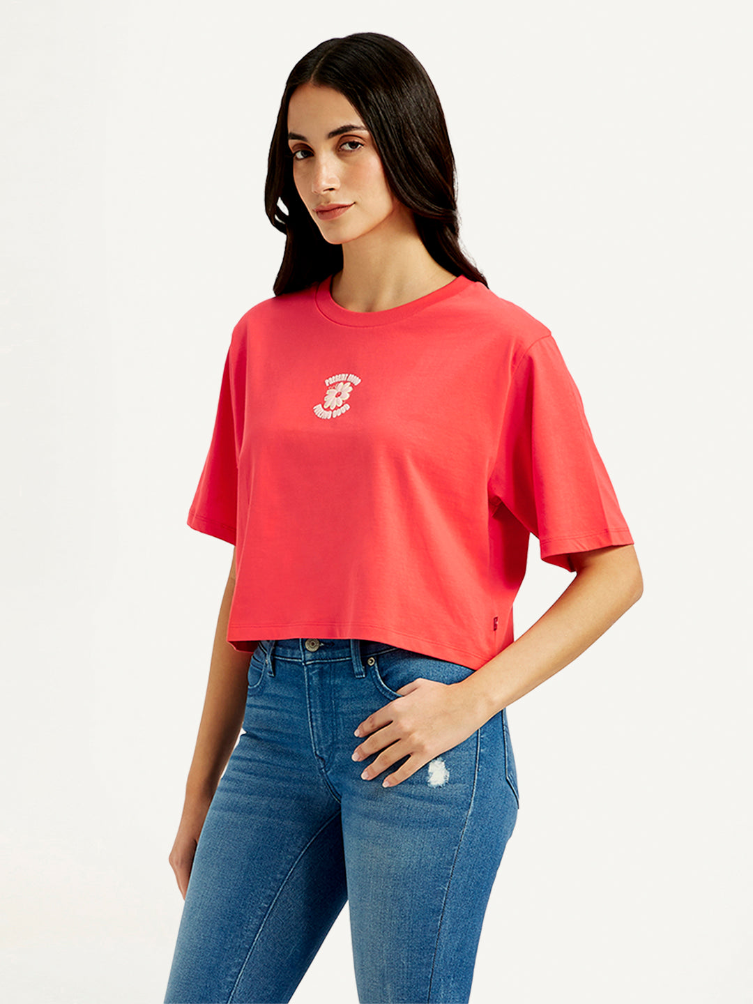 Women's Graphic Relaxed Fit T-shirt - Side View