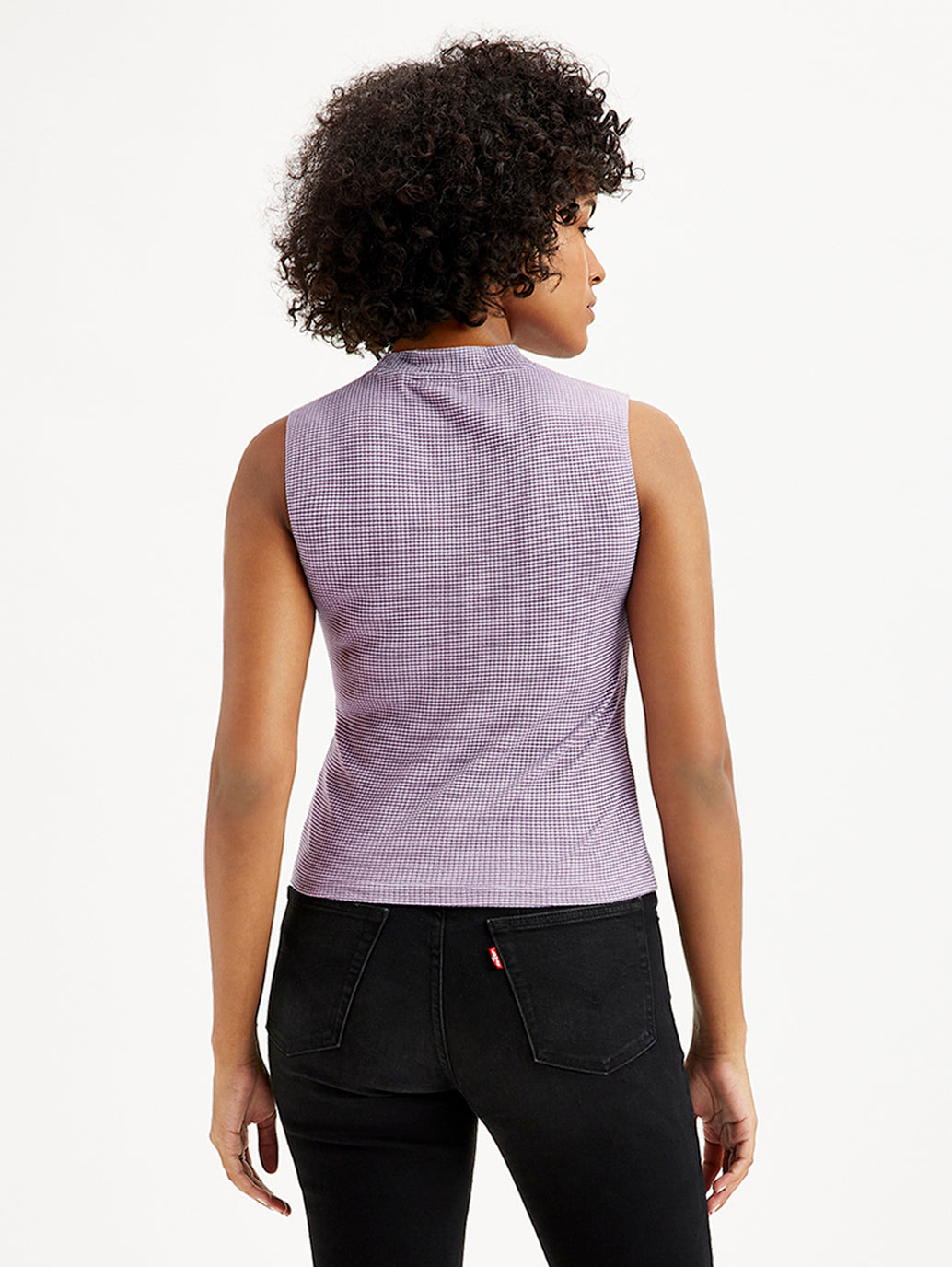 Women's Textured Mock Neck Tank Top - 573d7301-4346-48ab-9c9a-baaa86f2777a View
