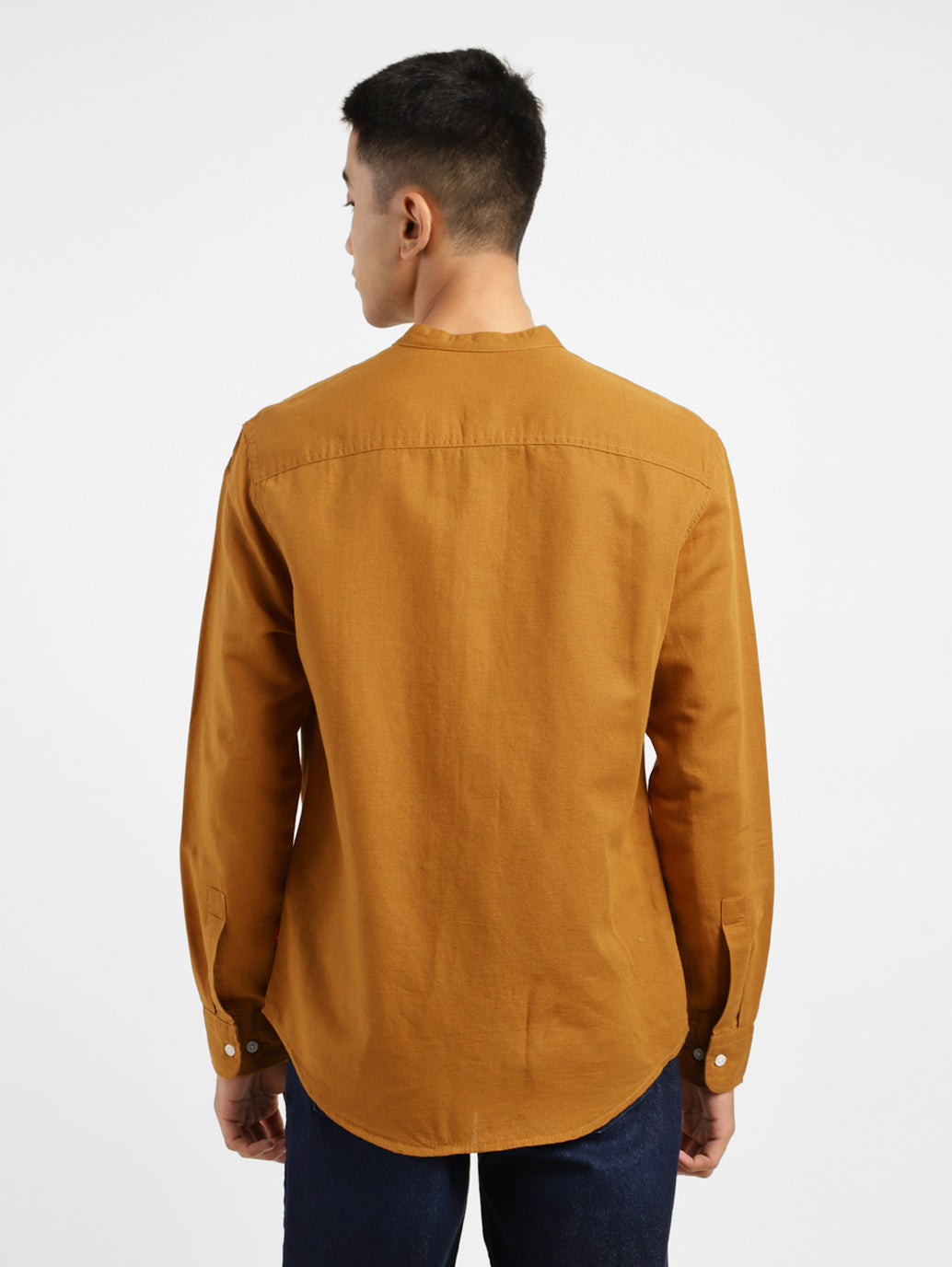 Men's Solid Regular Fit Linen Shirt Orange - db43a396-ddd8-4997-a3cd-fe16b2be1a48 View