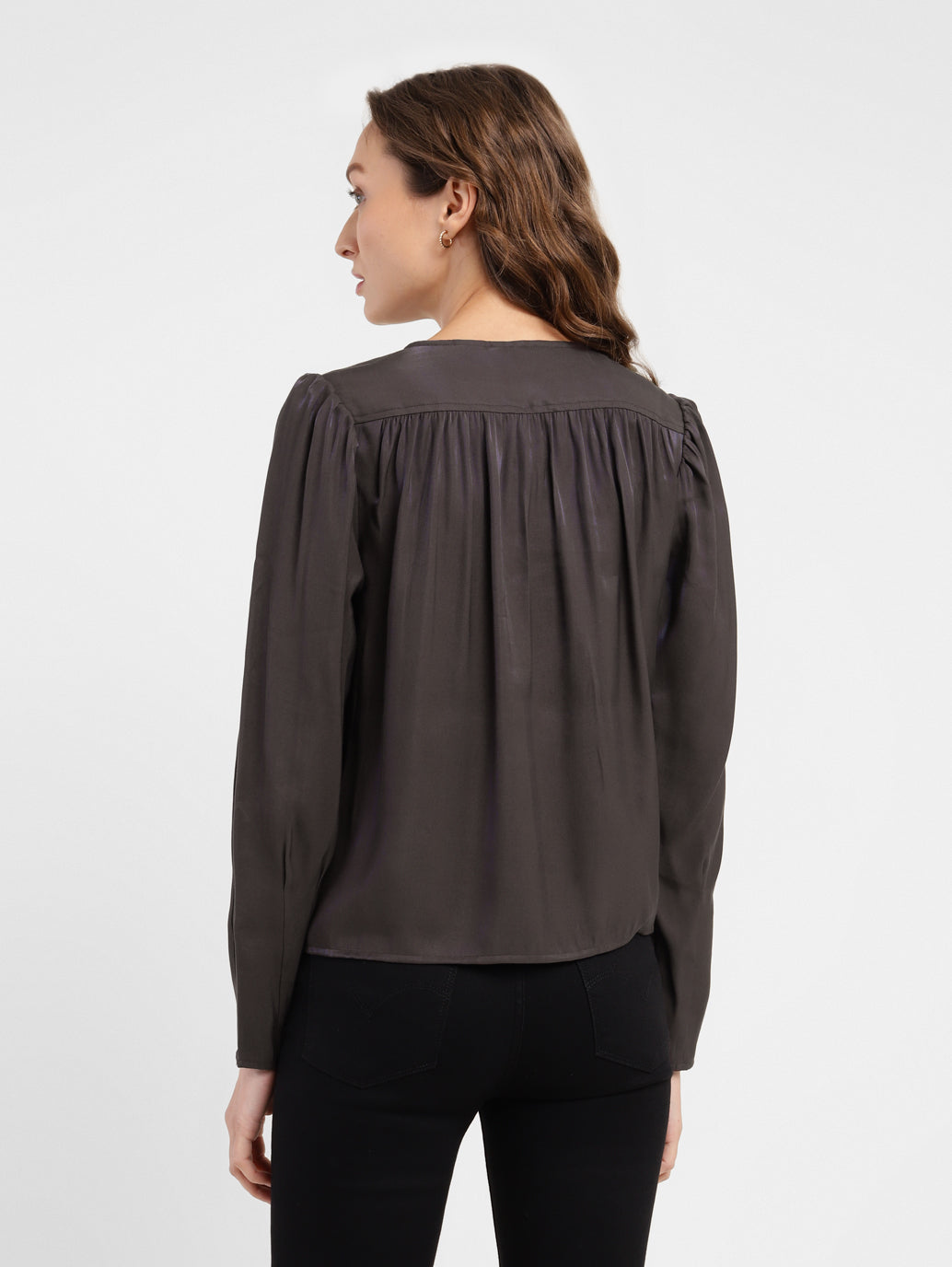 Women's Solid V Neck Top - cac203cb-f7ee-4d09-ba82-3d44fb8399f6 View