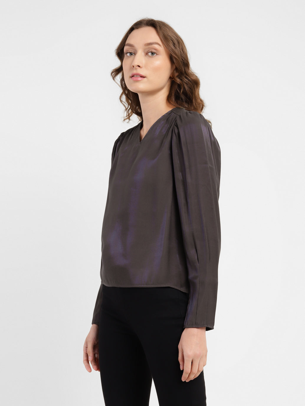 Women's Solid V Neck Top - d3e56d20-3c83-4ab4-afac-255c1e4797d8 View