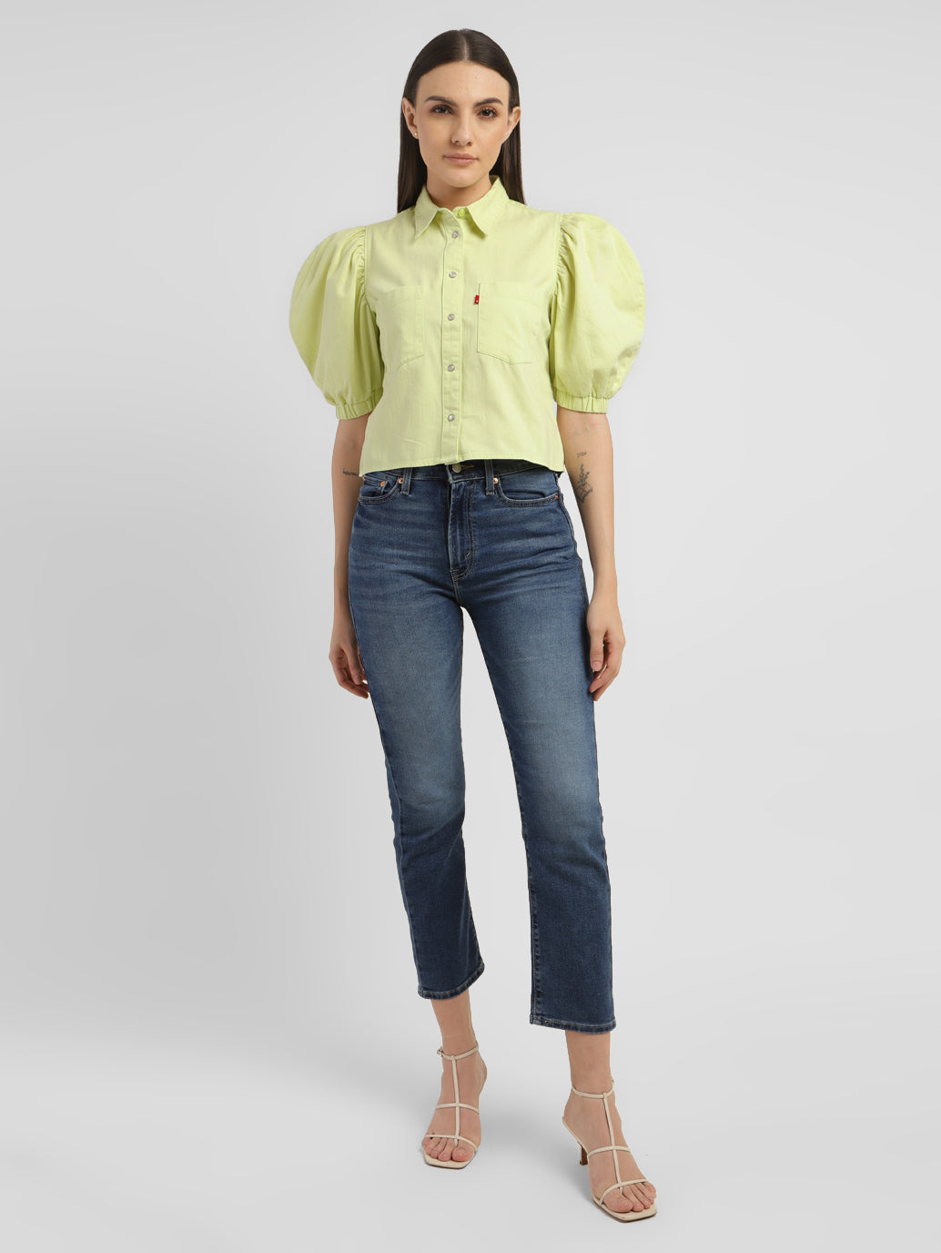 Women's Solid Spread Collar Shirt - 862a3aca-5561-465d-9743-90950988ea8c View