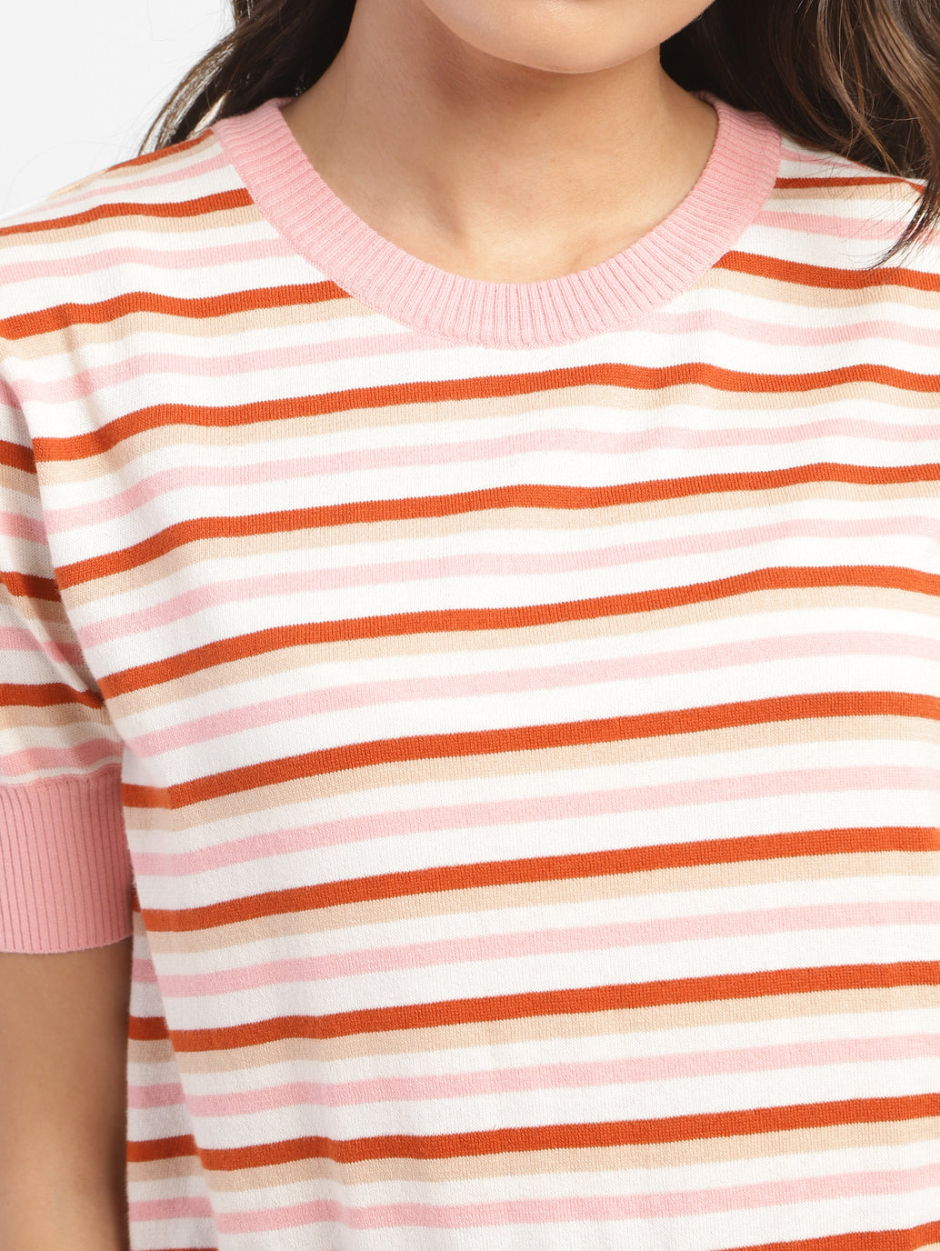 Women's Striped Crew Neck Sweater - 92eb6561-c999-4aa9-9188-bad1214be1af View