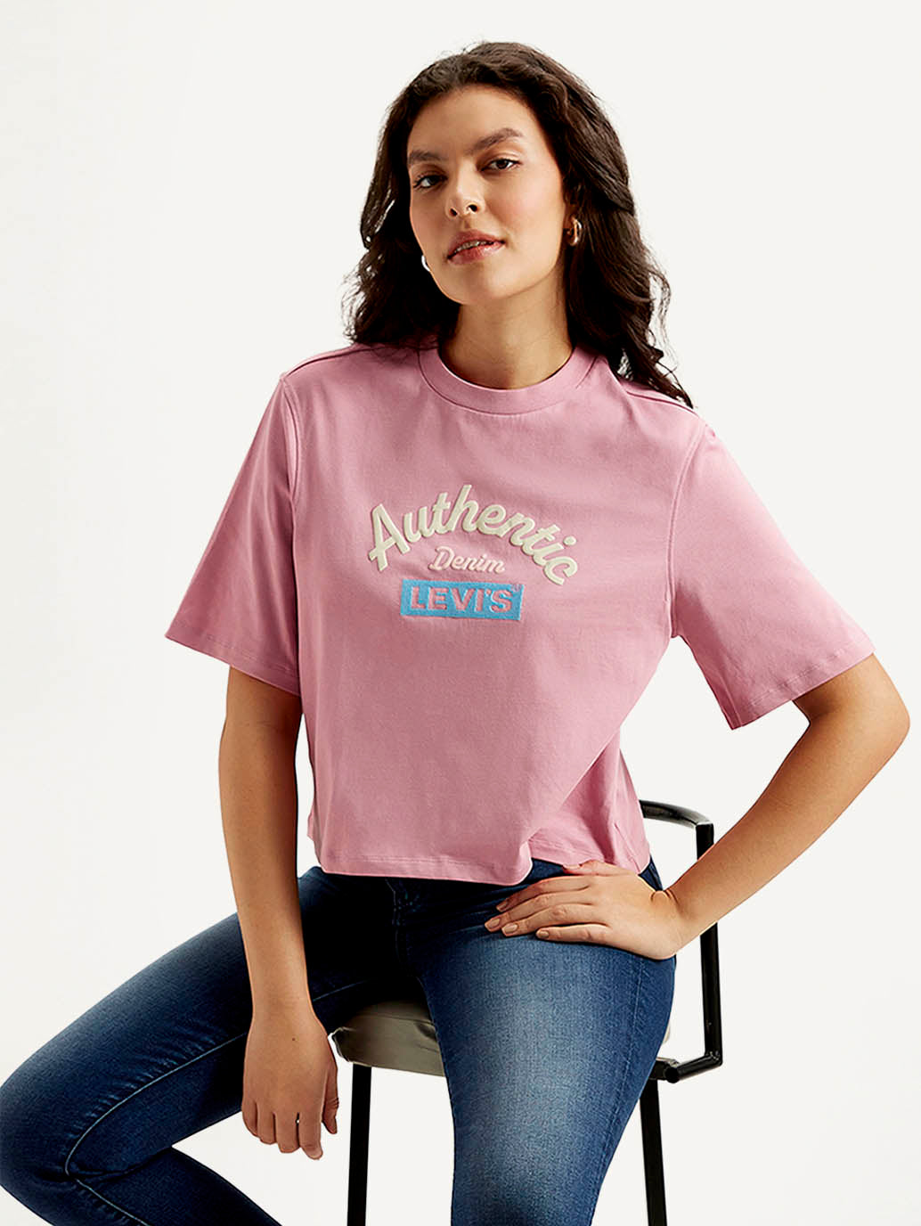 Women's Graphic Print Boxy T-shirt - Styleshot View