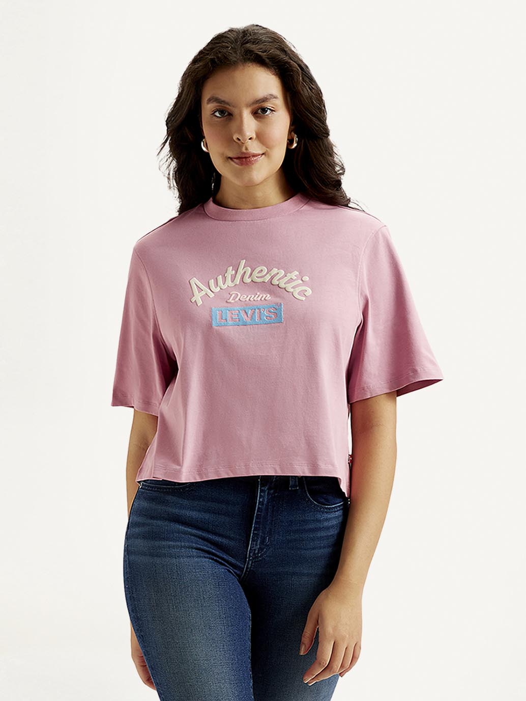 Women's Graphic Print Boxy T-shirt - Front View