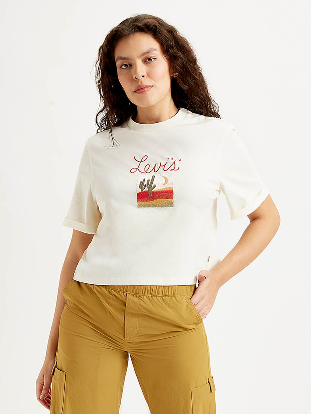 Women's Graphic Print Boxy T-shirt - Styleshot View