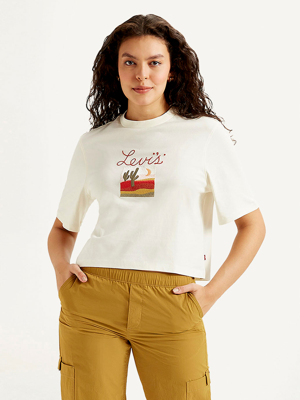 Women's Graphic Print Boxy T-shirt - Front View