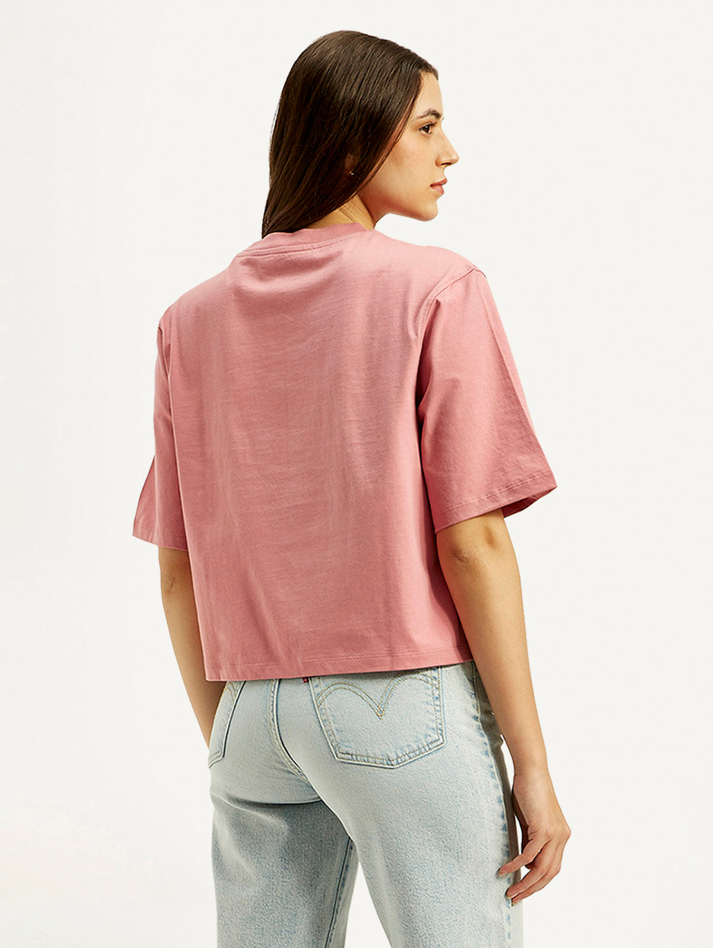 Women's Typographic Print Boxy T-shirt - Back View