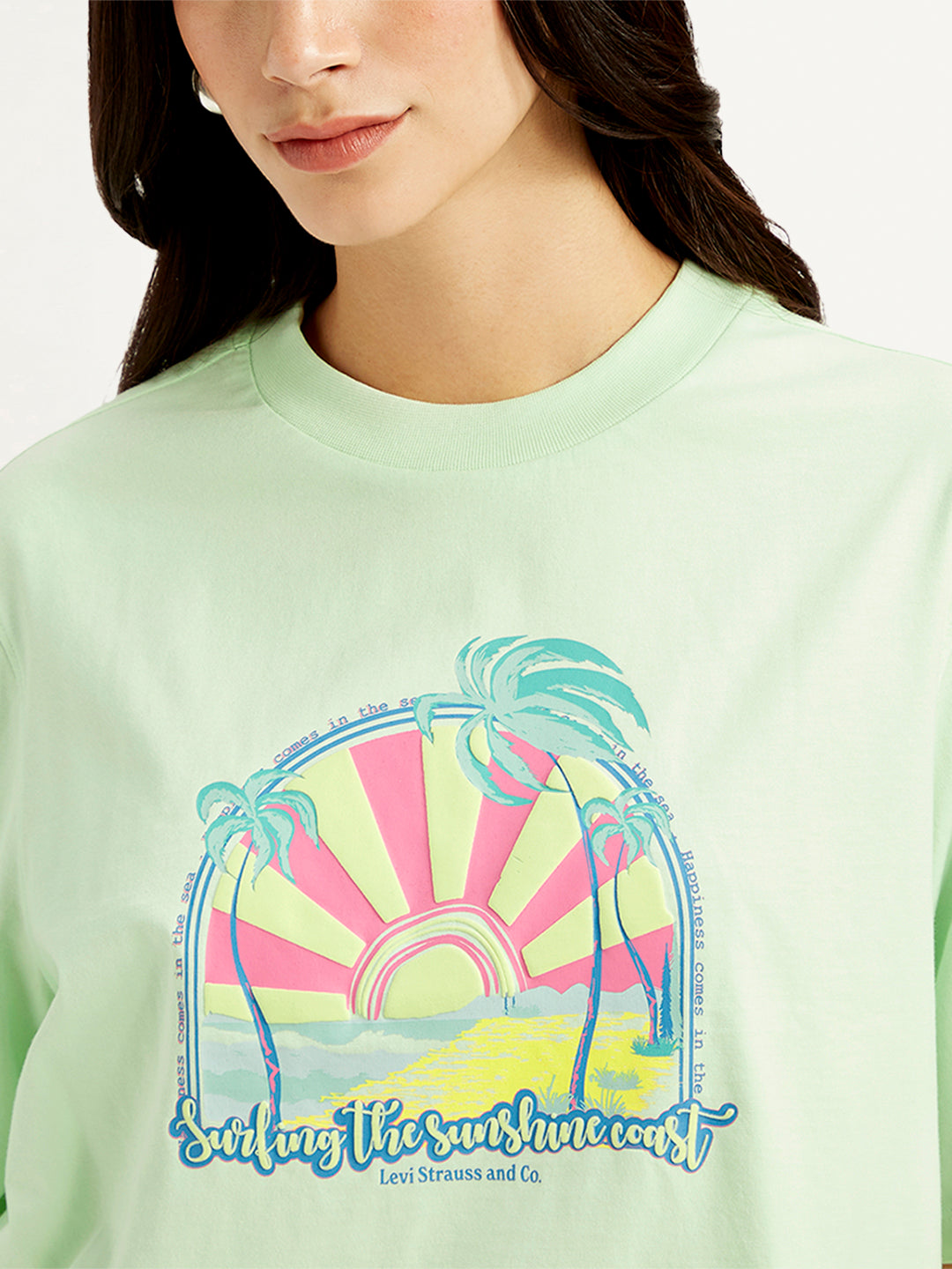 Women's Graphic Print Relaxed Fit T-shirts - Detail View