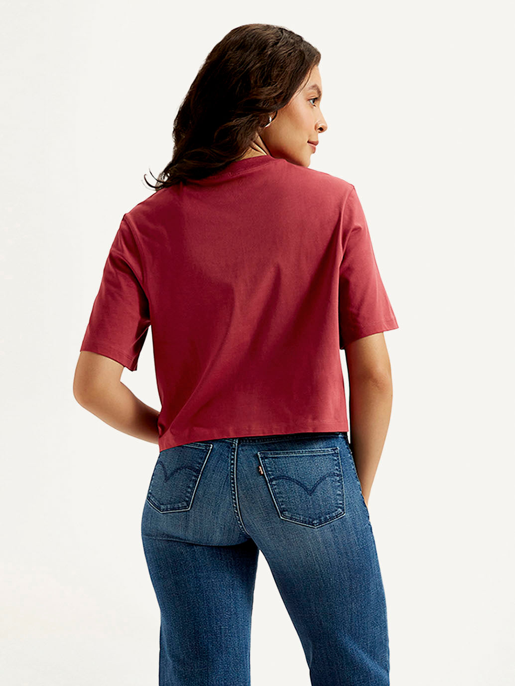 Women's Typographic Print Boxy T-shirt - Back View