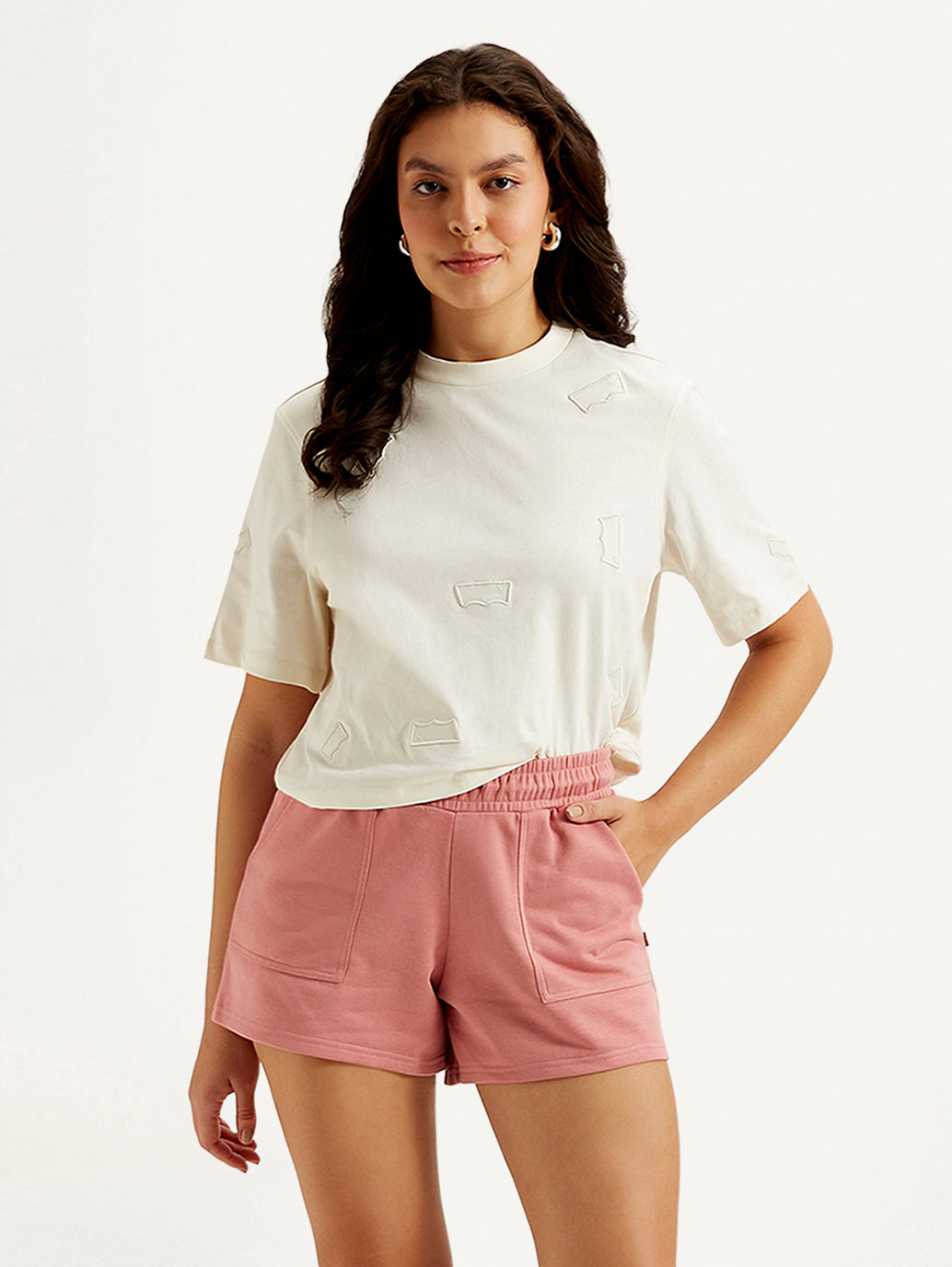 Women's Brand Logo Boxy T-shirt - Styleshot View