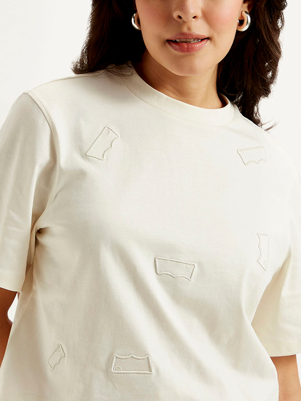 Women's Brand Logo Boxy T-shirt - Detail View