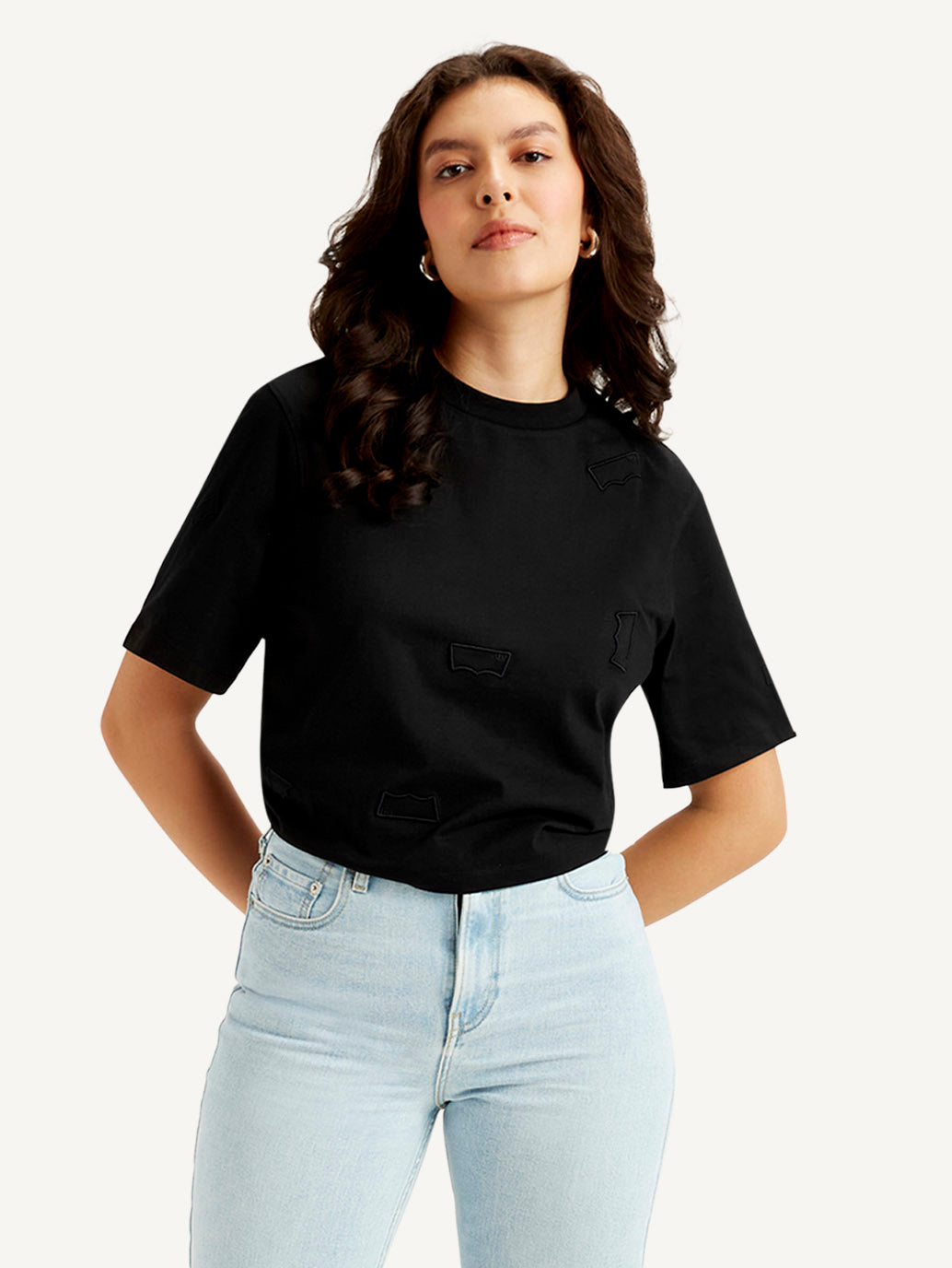 Women's Brand Logo Crew Neck T-shirt - Styleshot View