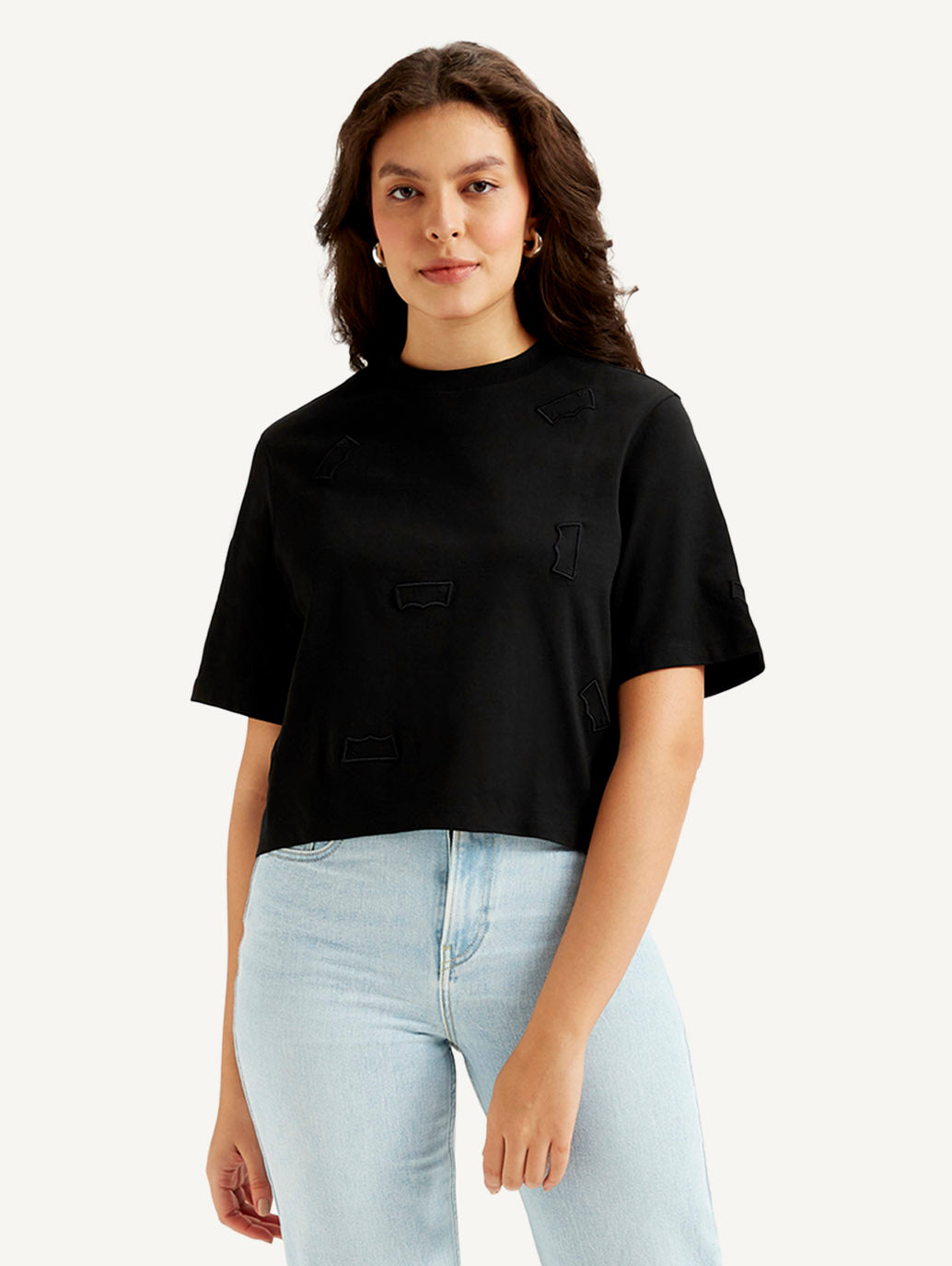 Women's Brand Logo Crew Neck T-shirt - Front View