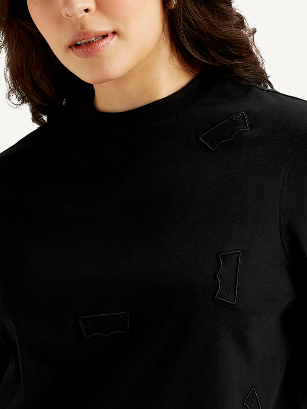 Women's Brand Logo Crew Neck T-shirt - Detail View