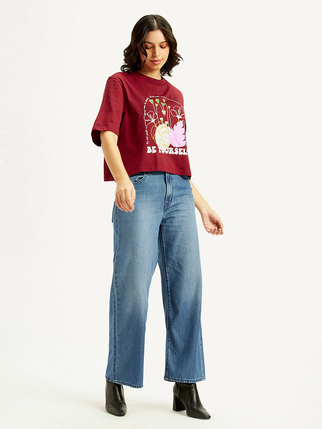 Women's Printed Boxy Fit T-Shirt - Styleshot View